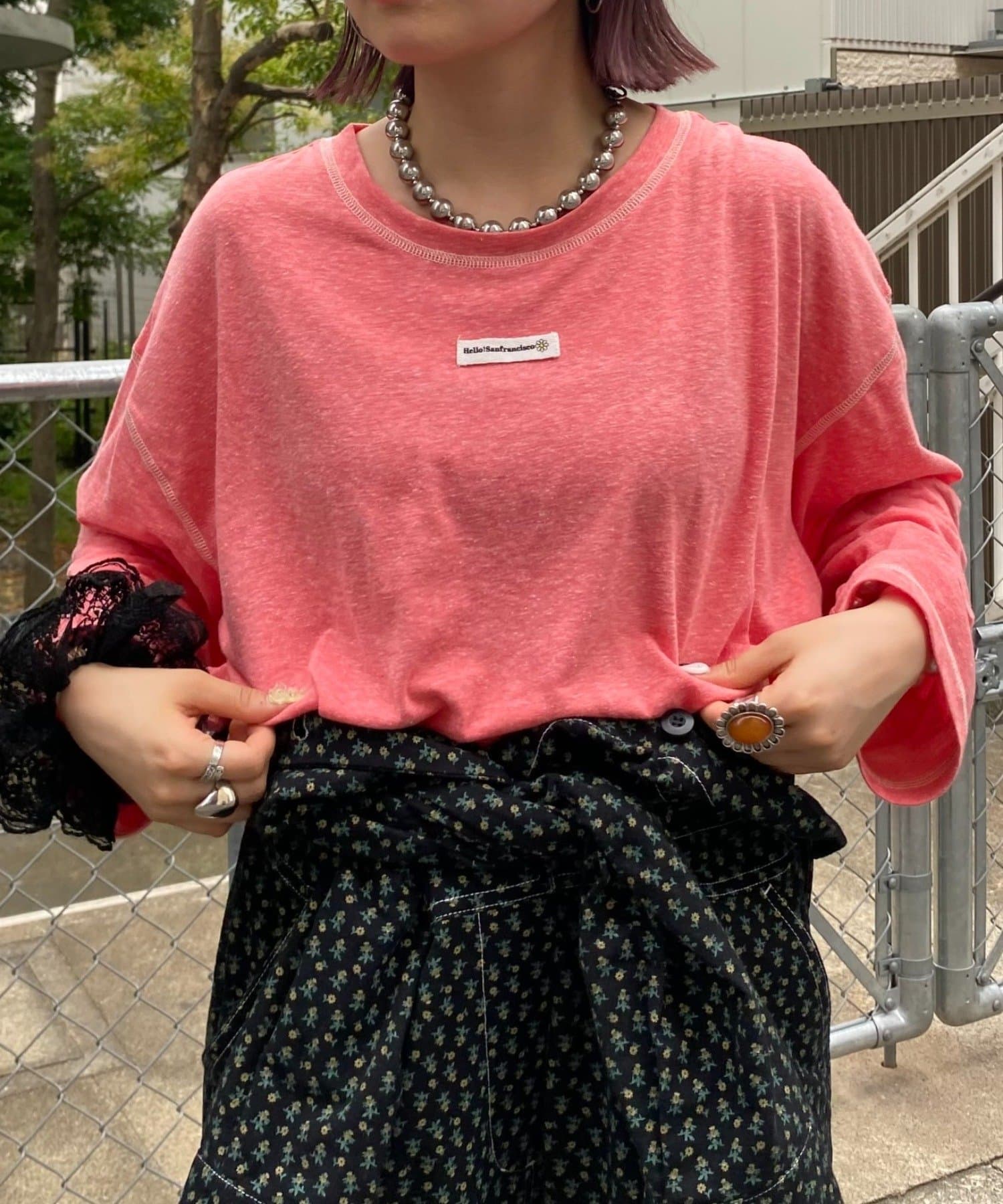 CIAOPANIC TYPY(チャオパニックティピー) 【HELLO.SANFRANCISCO/ハローサンフランシスコ】ネーム付きシアースラブロンTEE