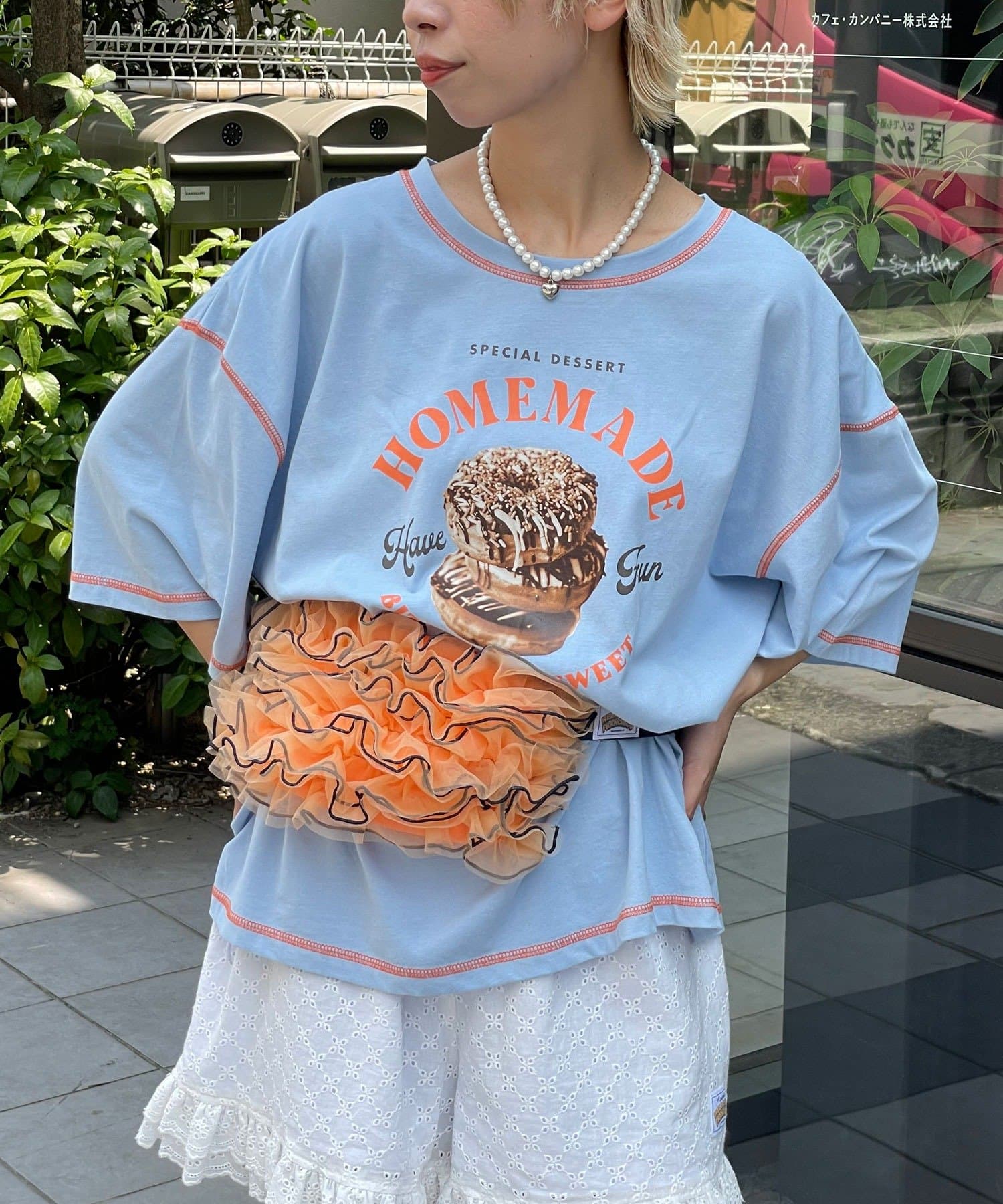 CIAOPANIC(チャオパニック) 【HELLO.SANFRANCISCO/ハローサンフランシスコ】配色ステッチカフェメニューTEE