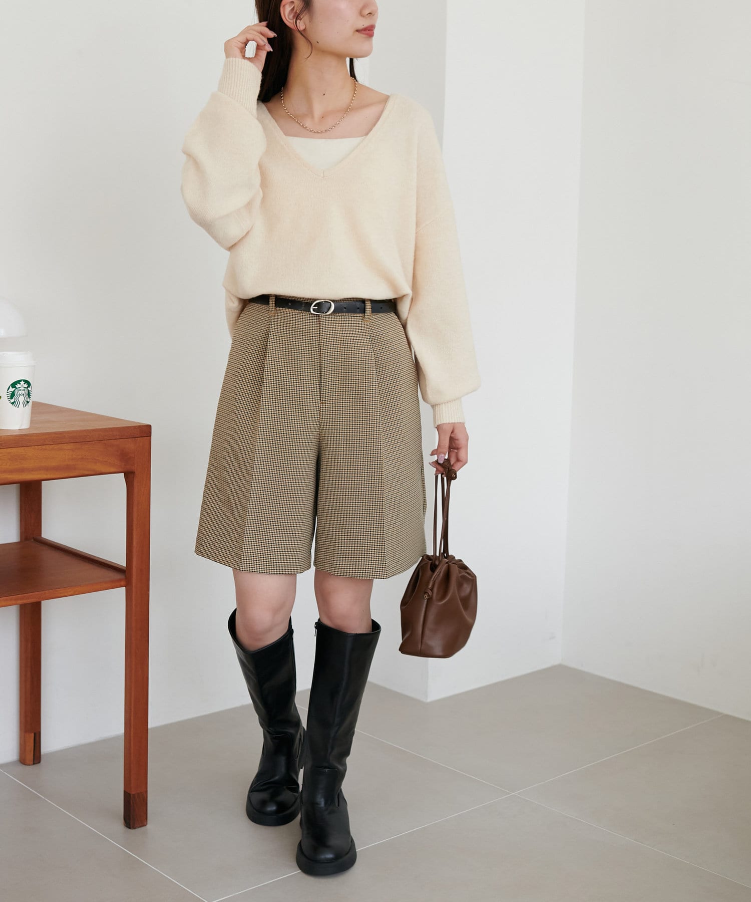 OUTLET(アウトレット) 【Discoat】ウールライクショートパンツ