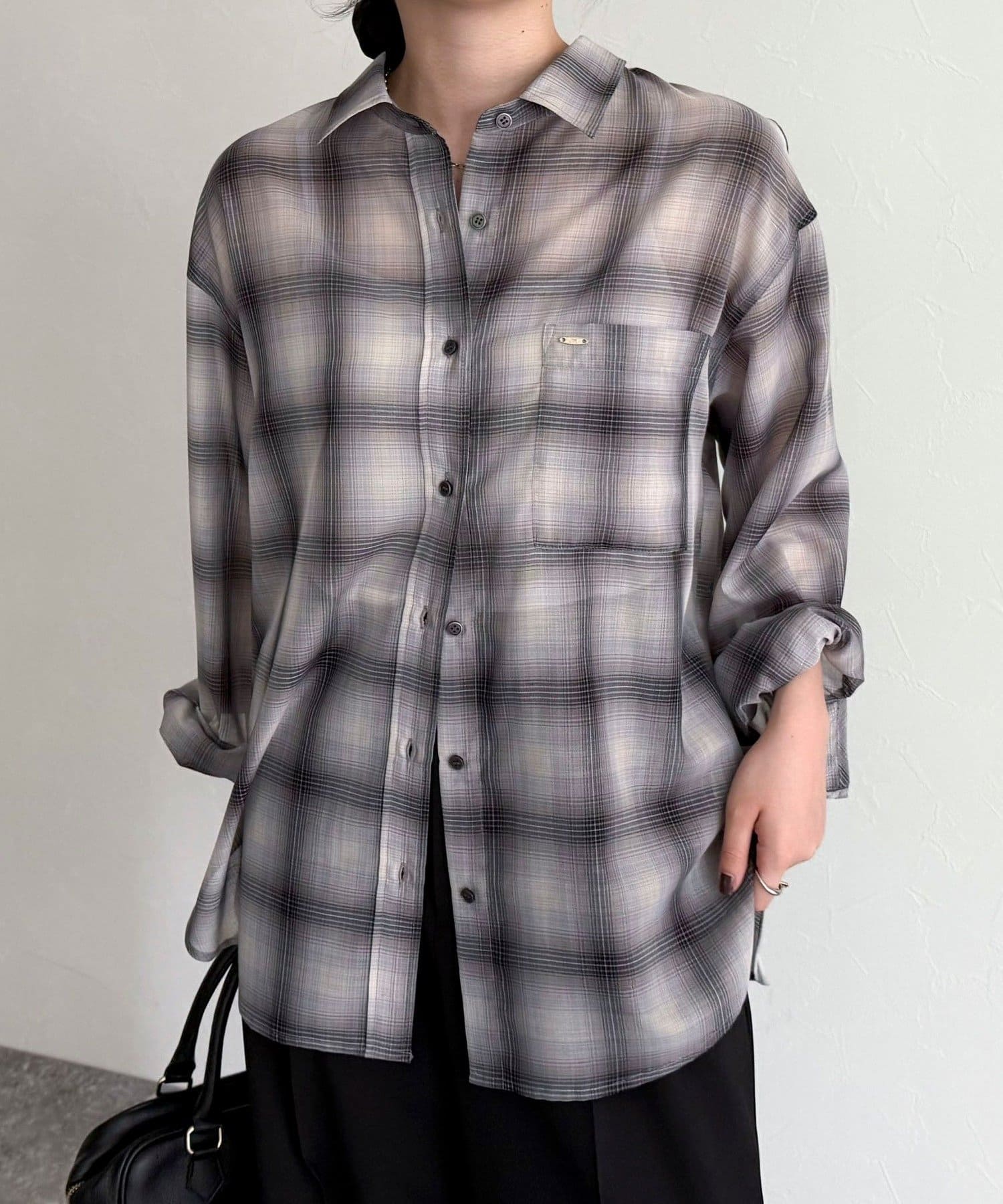 FREDY & GLOSTER(フレディ アンド グロスター) オンブレーチェック柄シャツ