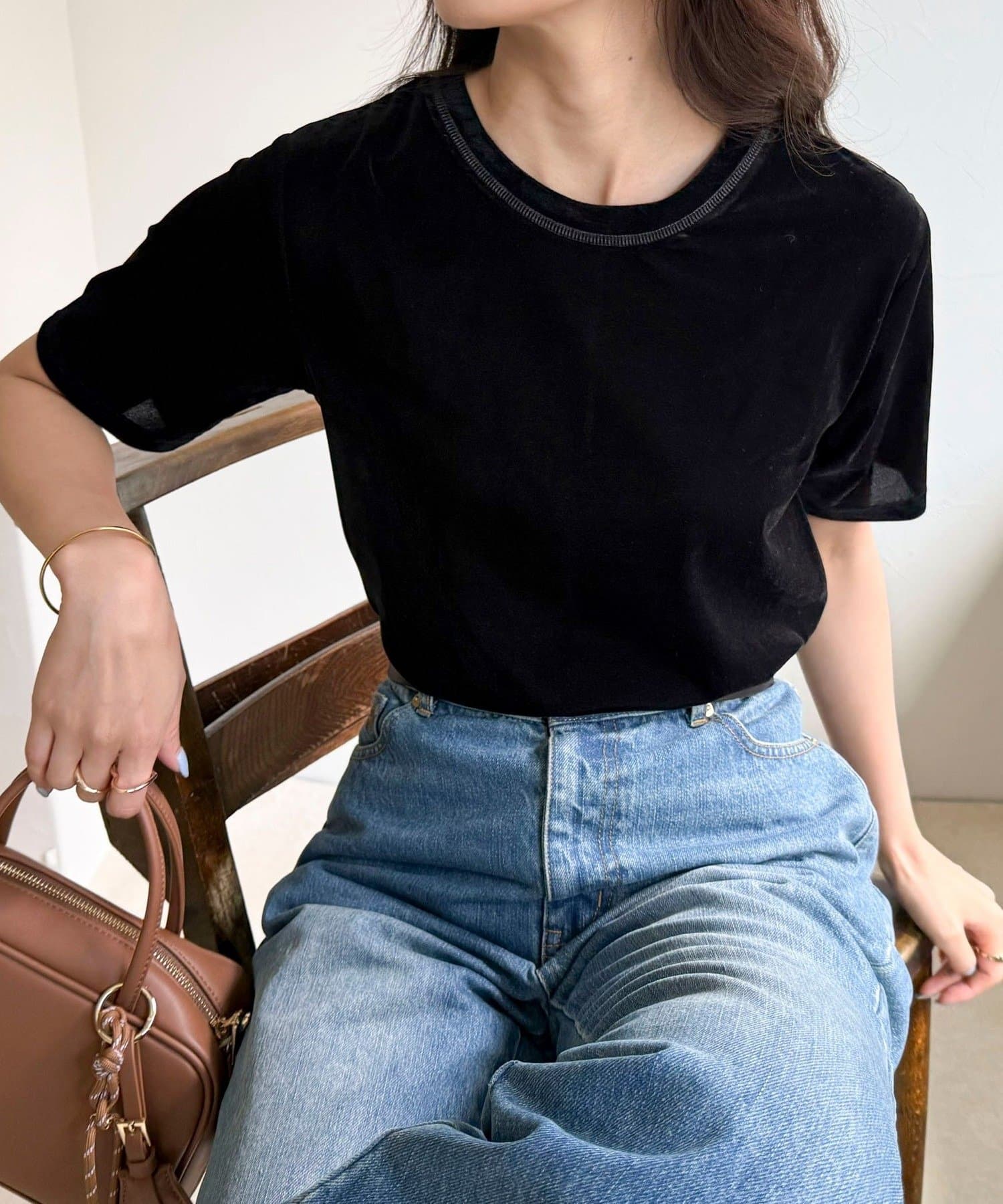 FREDY & GLOSTER(フレディ アンド グロスター) ベロア半袖Tシャツ