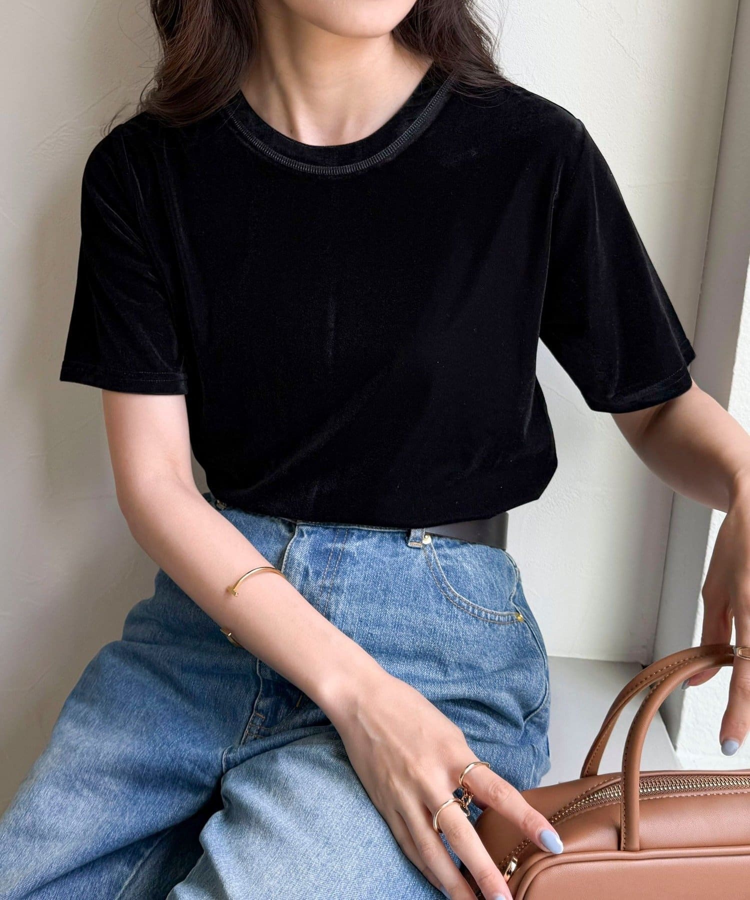 FREDY & GLOSTER(フレディ アンド グロスター) ベロア半袖Tシャツ