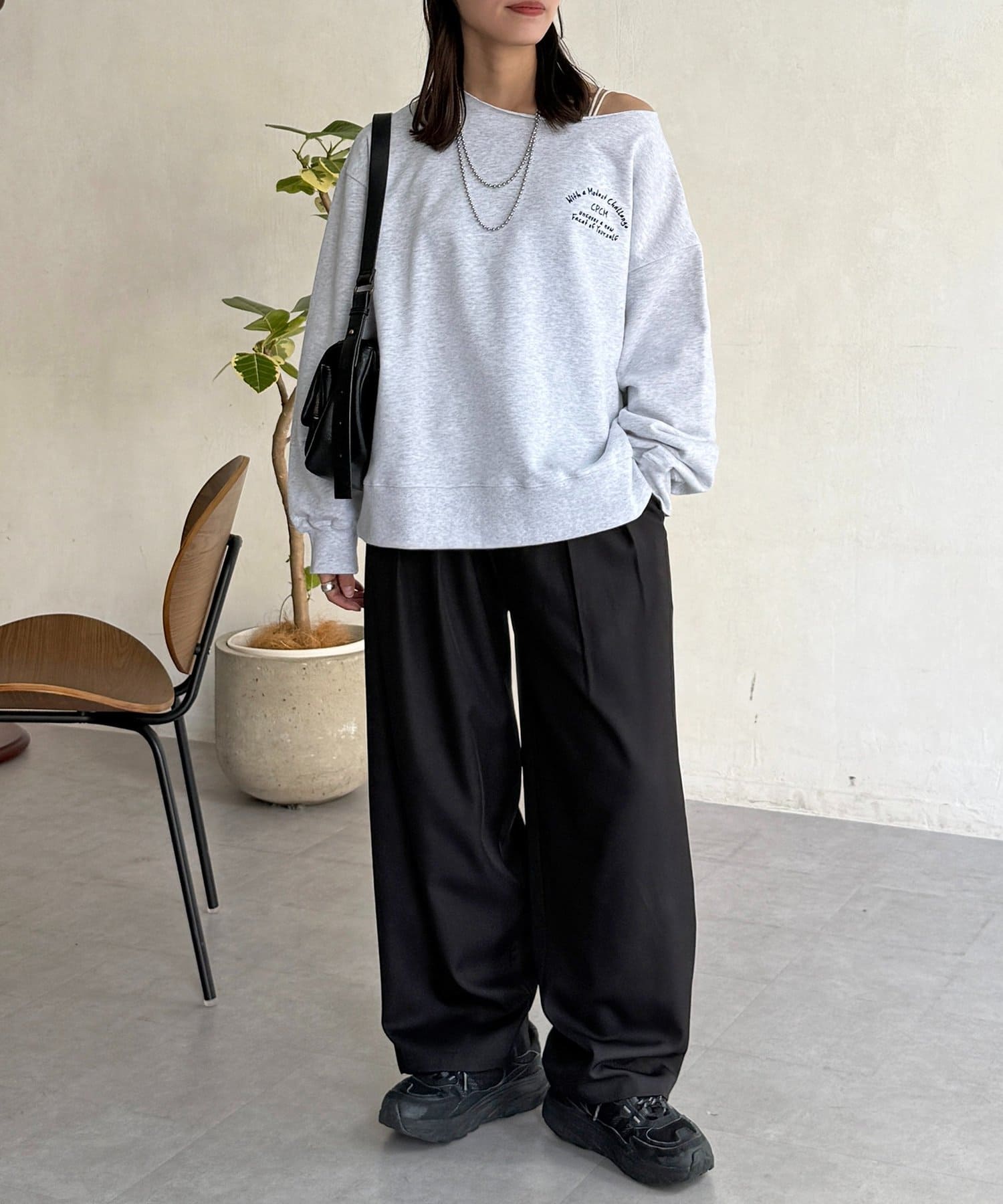 CPCM(シーピーシーエム) 【ASUKA監修】パウダー加工ワンショルスウェット