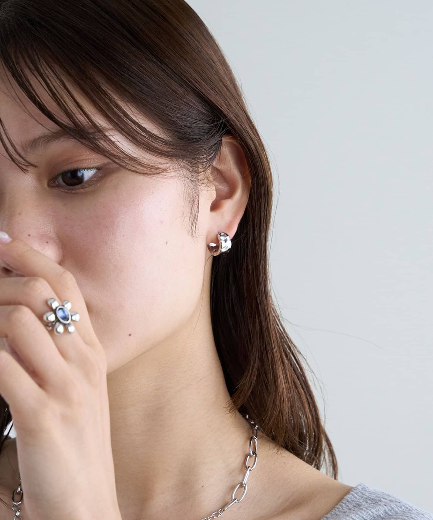 DISCOAT(ディスコート) 【GOLDY】フラットたたきフープピアス