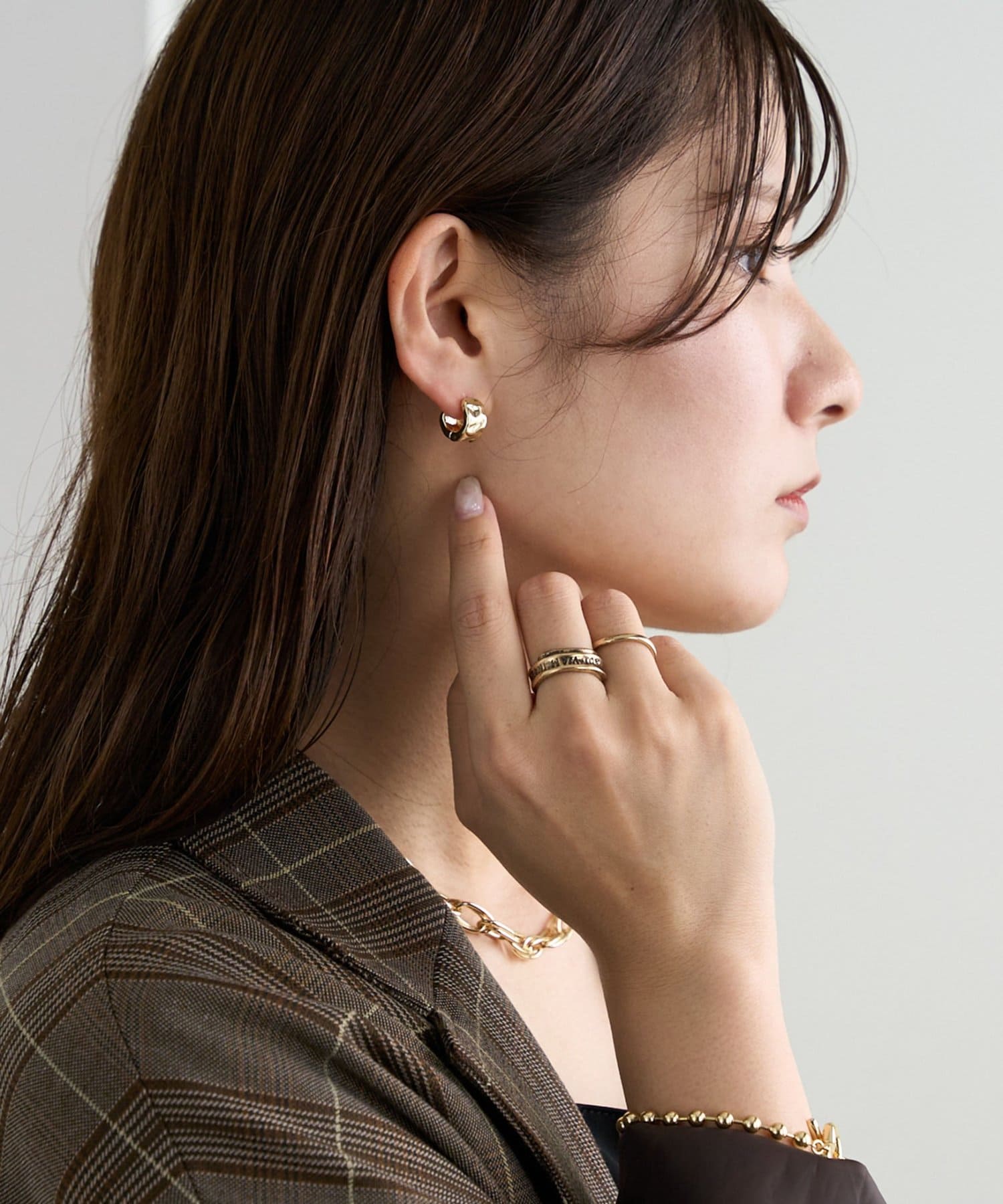 DISCOAT(ディスコート) 【GOLDY】フラットたたきフープピアス