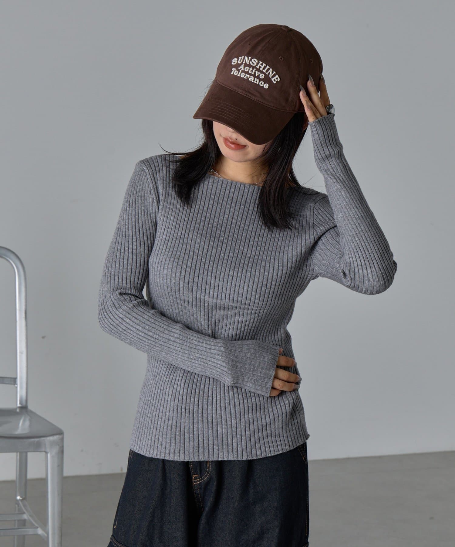 -goocy-(グーシー) ワイドクルーネックニット