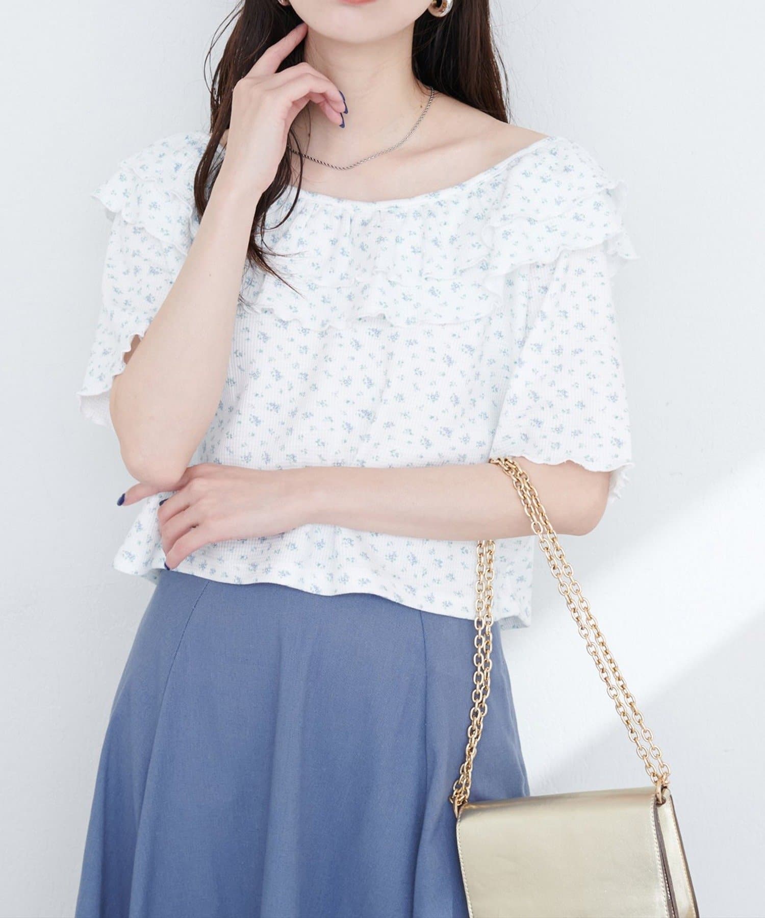 NICE CLAUP / OLIVE des OLIVE OUTLET(ナイスクラップ  / オリーブ デ オリーブ アウトレット) 【natural couture】ワッフルフリルtops