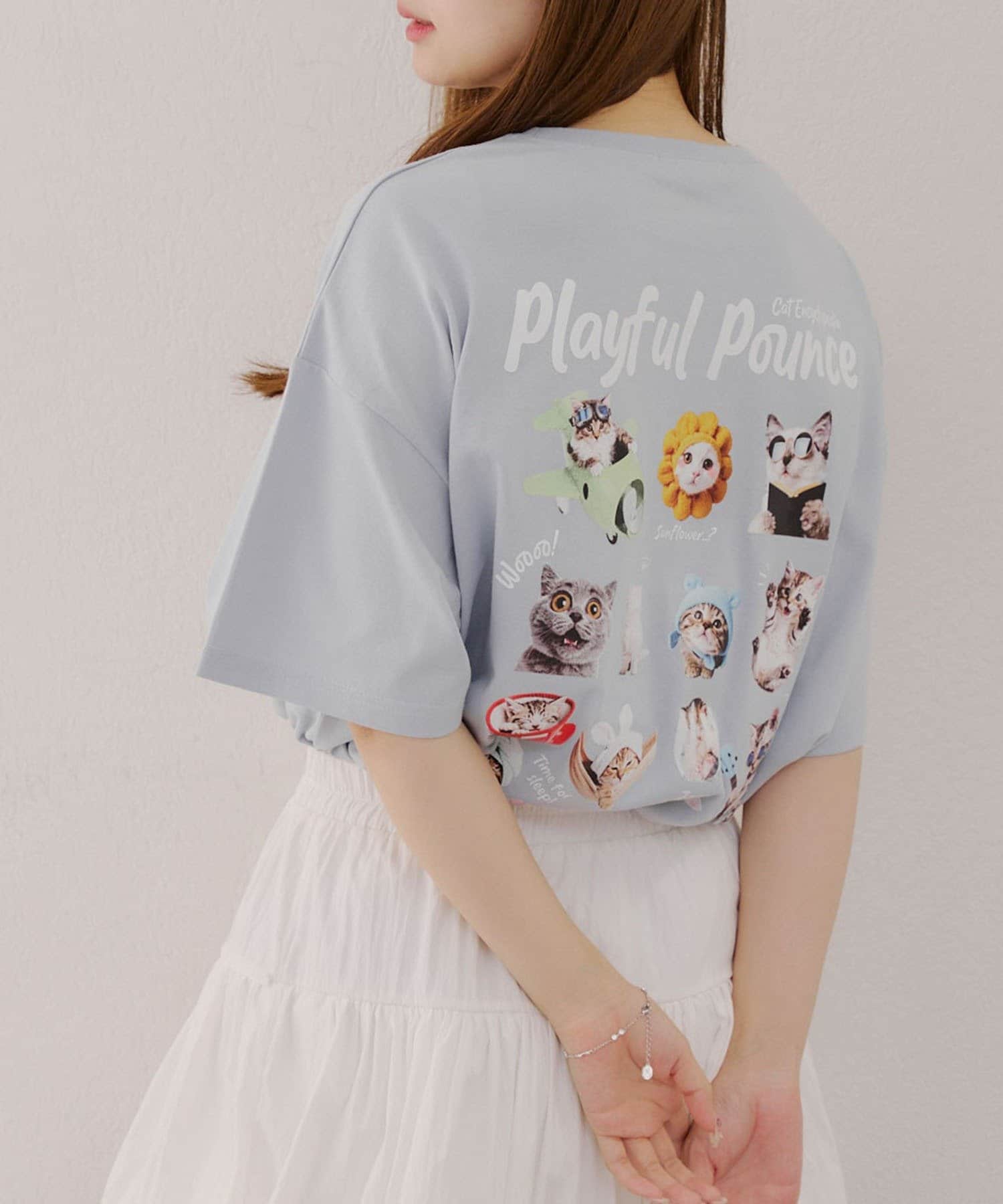 NICE CLAUP / OLIVE des OLIVE OUTLET(ナイスクラップ  / オリーブ デ オリーブ アウトレット) 【RMAF】16匹のネコ達BIGTシャツ