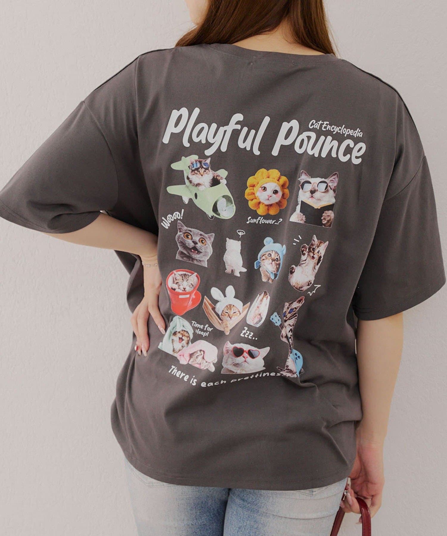 NICE CLAUP / OLIVE des OLIVE OUTLET(ナイスクラップ  / オリーブ デ オリーブ アウトレット) 【RMAF】16匹のネコ達BIGTシャツ