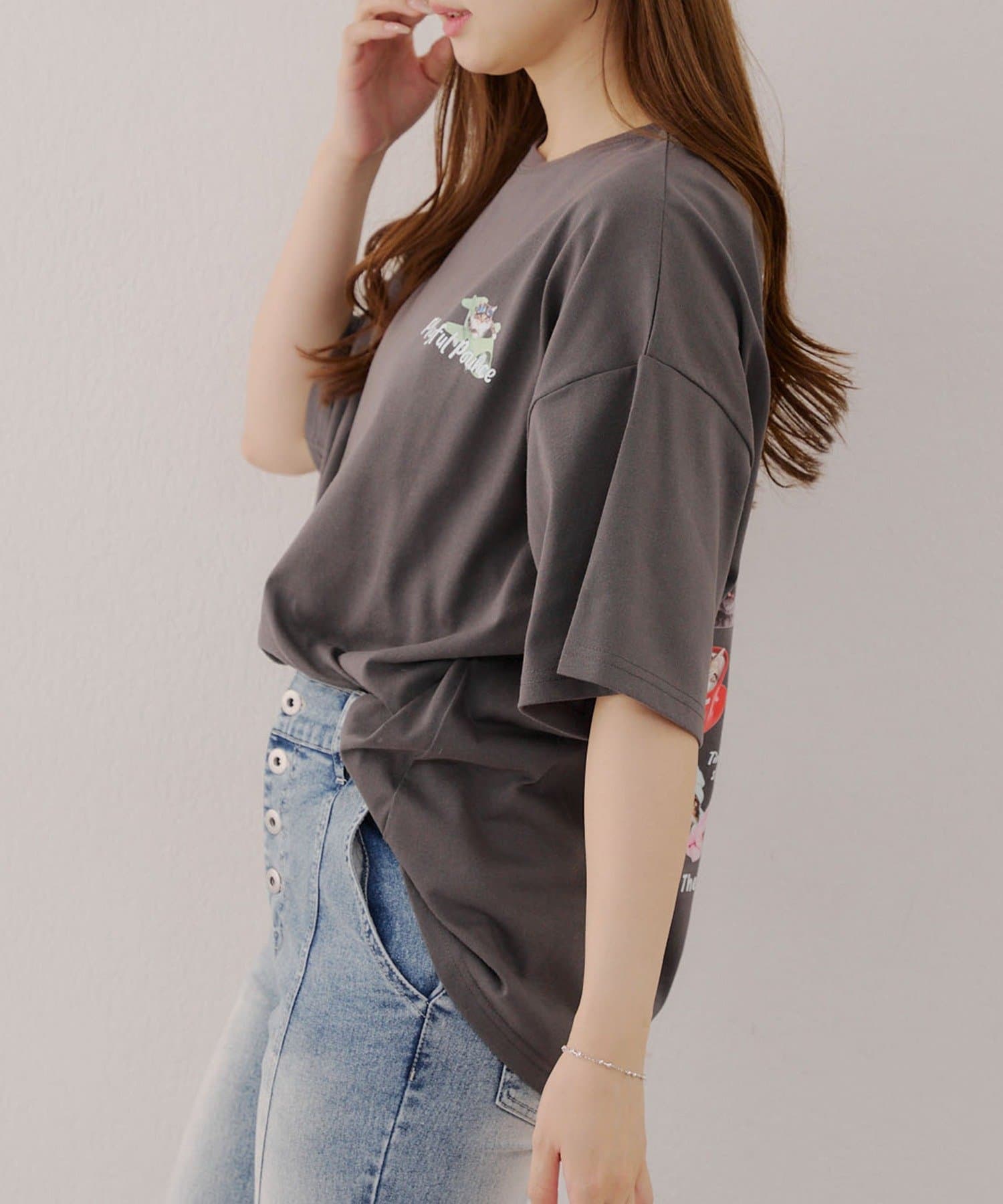 NICE CLAUP / OLIVE des OLIVE OUTLET(ナイスクラップ  / オリーブ デ オリーブ アウトレット) 【RMAF】16匹のネコ達BIGTシャツ
