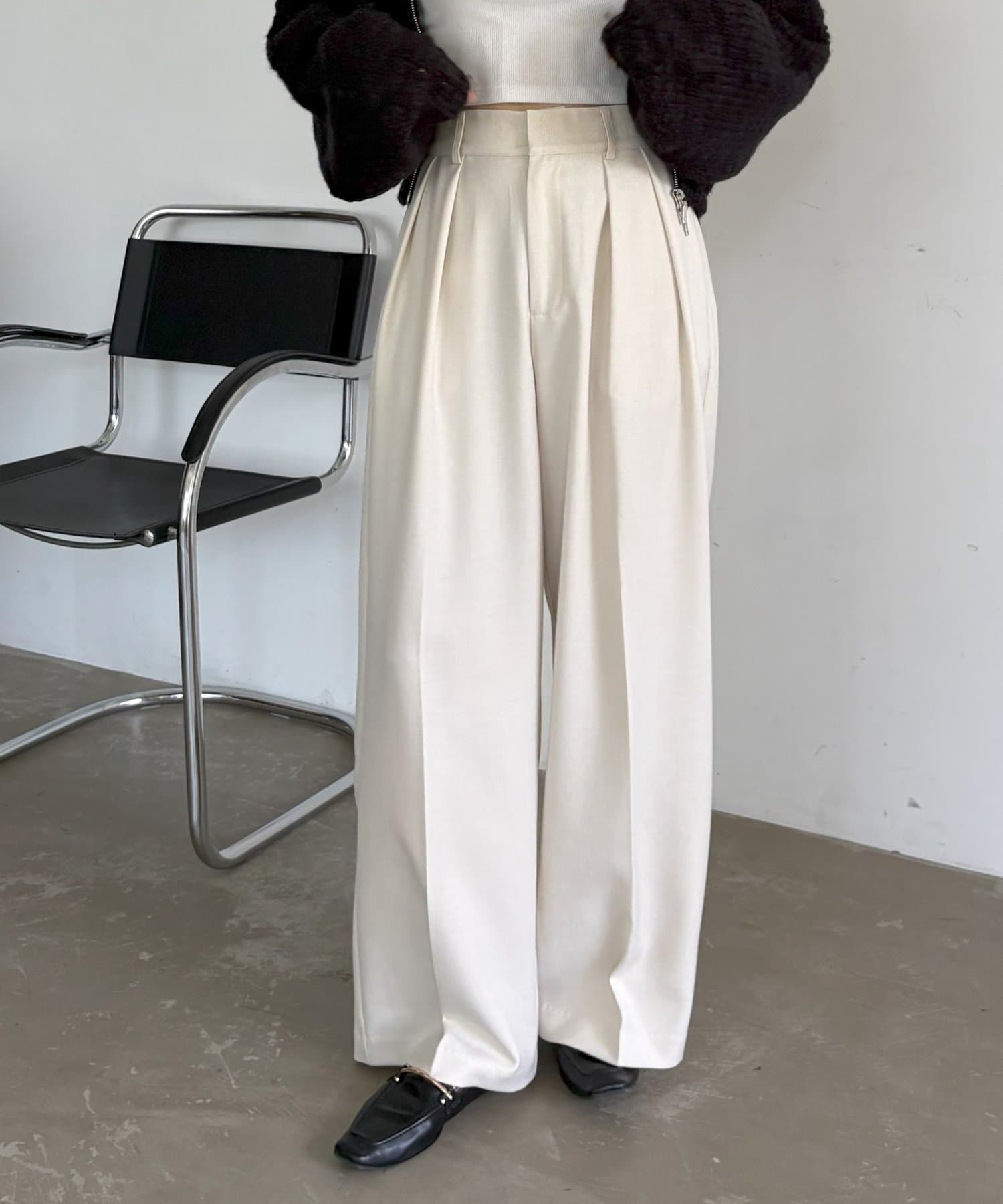 gemeil(ジェムイル) 【LE'MAGE×gemeilコラボ】2タックワイドパンツ
