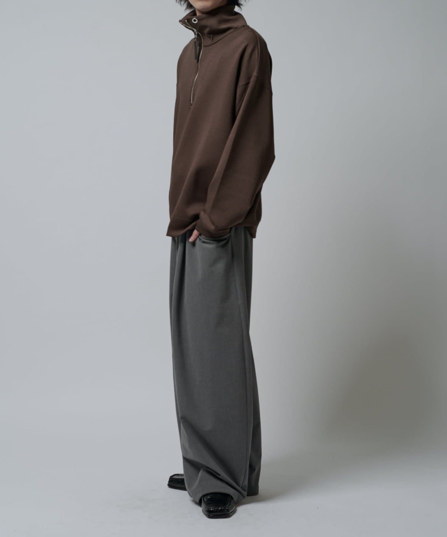Lui's(ルイス) シルキーポンチハーフジップ