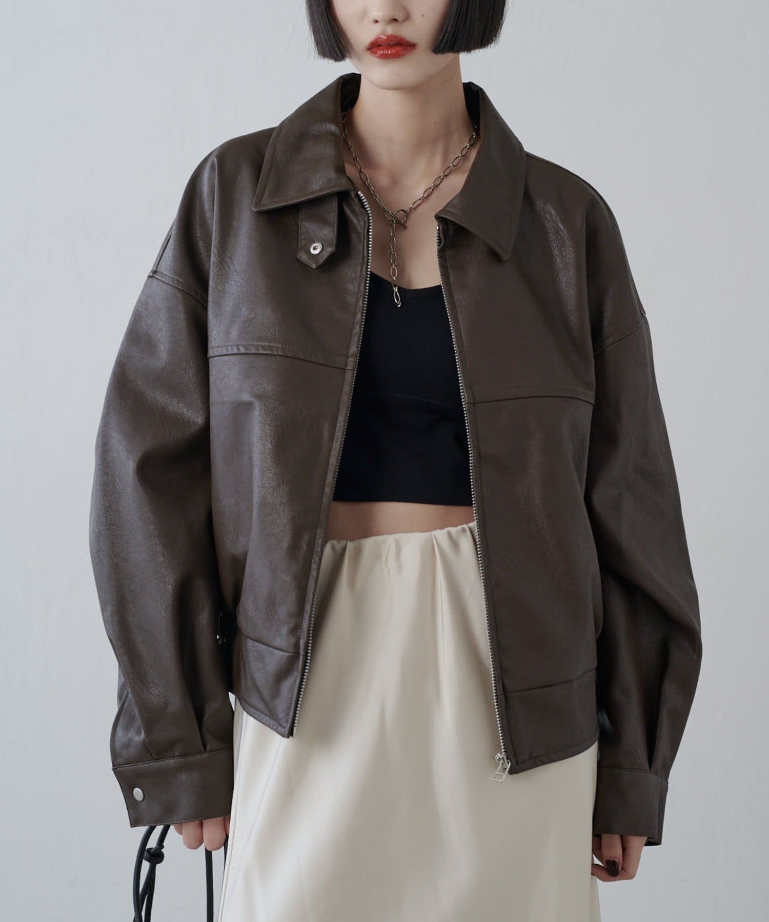 Lui's(ルイス) シンセティックレザーブルゾン