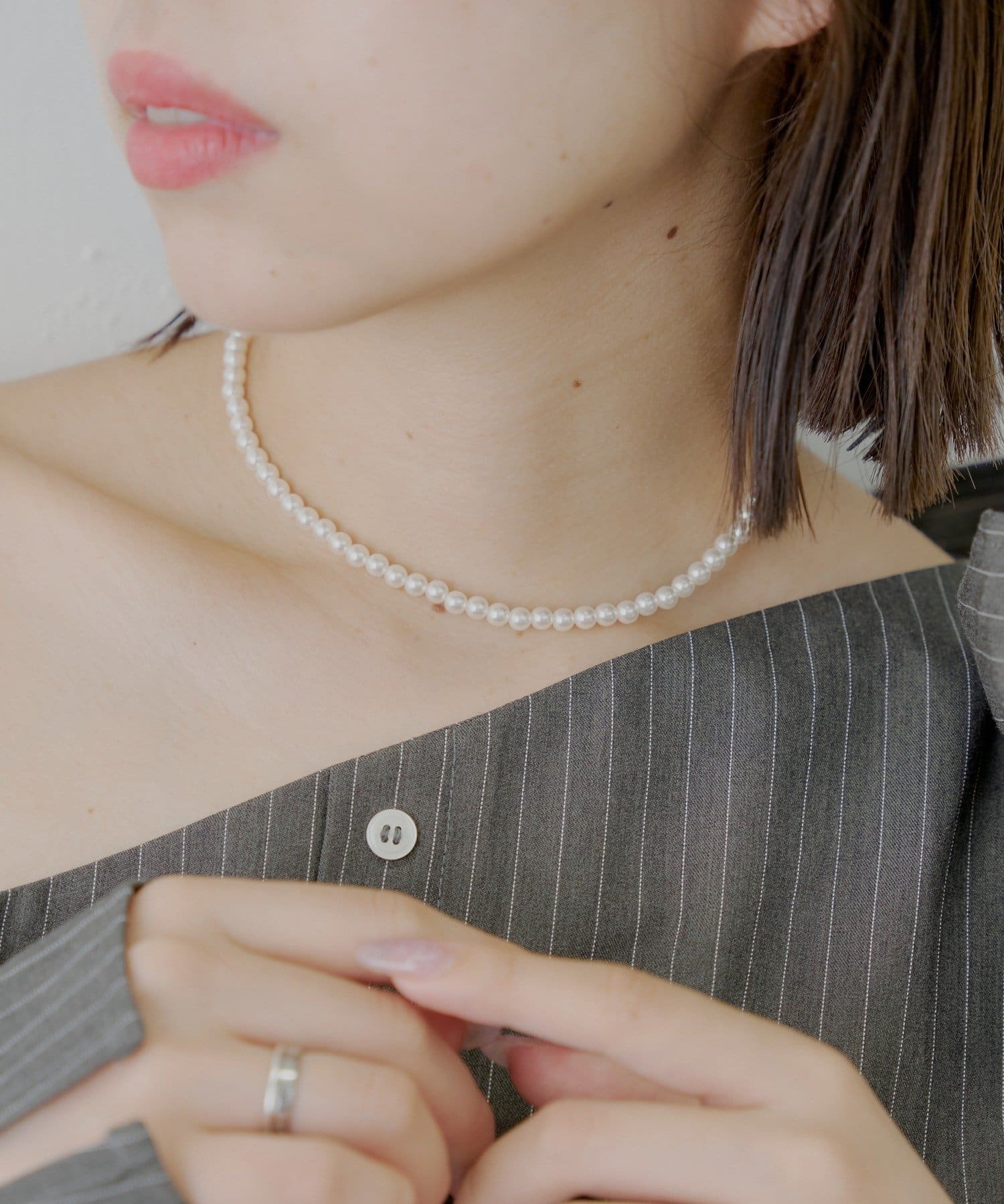 Chico(チコ) 前後2wayハートモチーフパールネックレス
