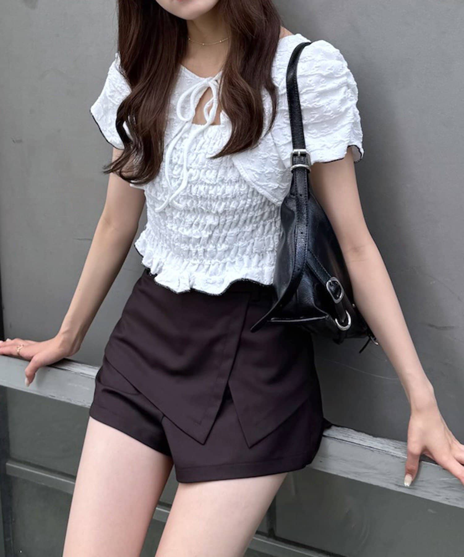 ブラウス シャツ 「mline」レイヤードジャガードＴＯＰＳ レディース mline]レイヤードジャガードTOPS | mline(エムライン