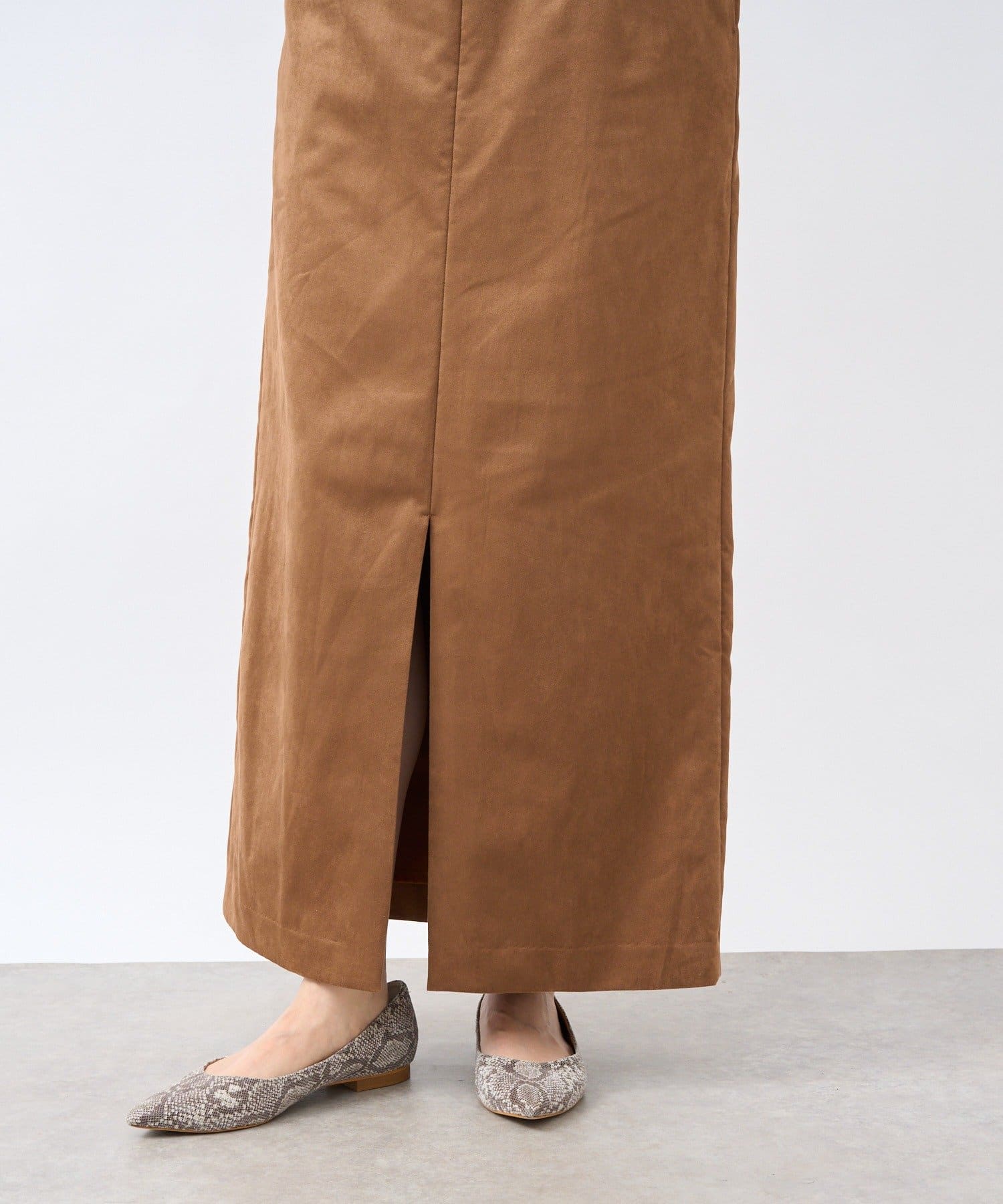 RIVE DROITE(リヴドロワ) 【すっきり見えが叶う】ブラッシュドクロスIラインスカート