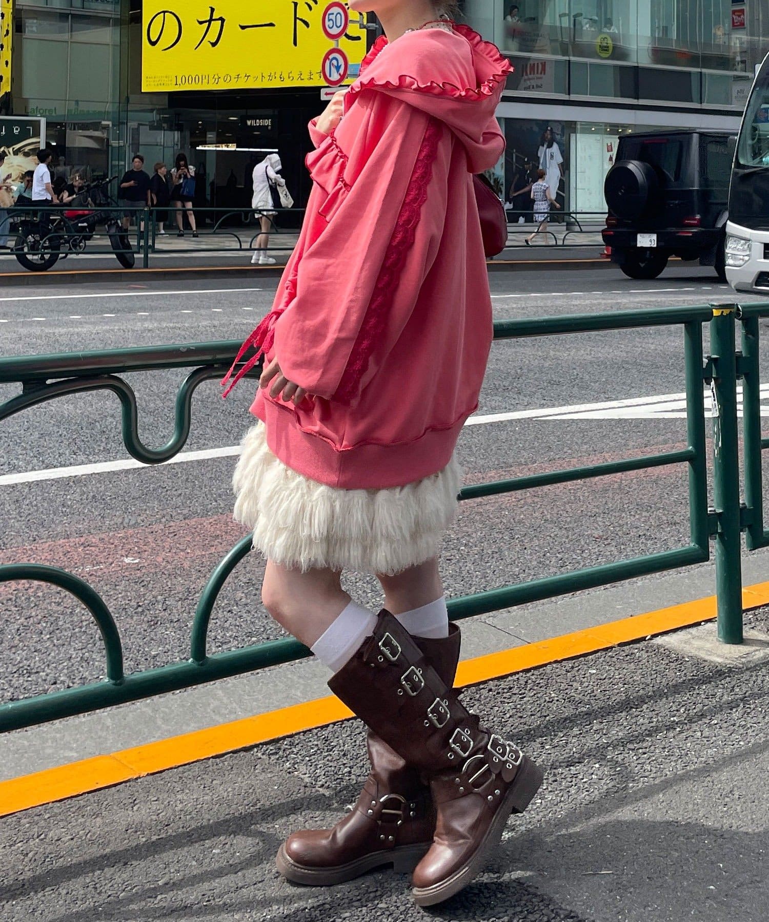 CIAOPANIC(チャオパニック) 【あやっち(@_acoba_)企画】【HELLO.SANFRANCISCO/ハローサンフランシスコ】配色メローフリルレースパーカー