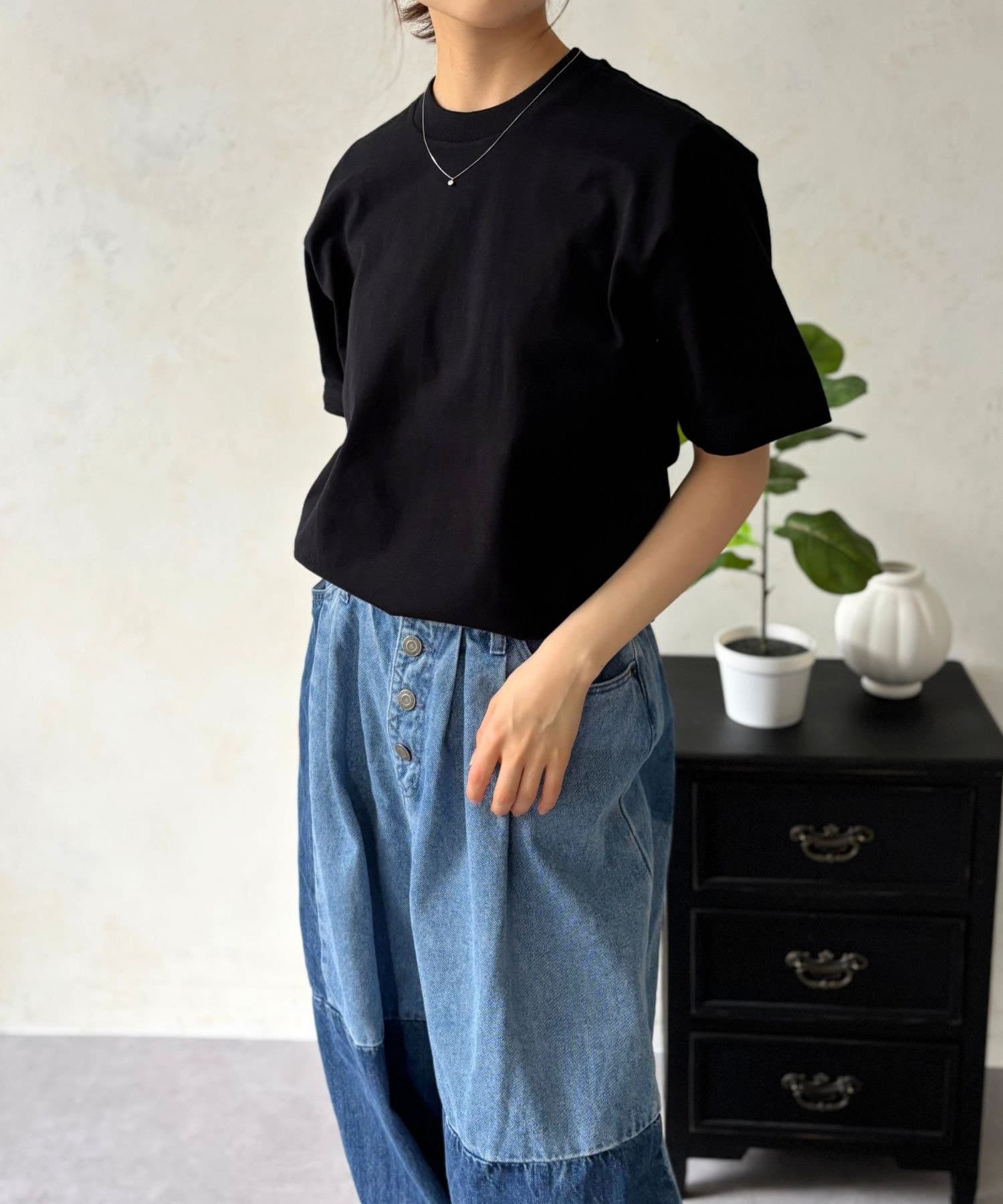 LOCUST(ローカスト) 【Hanes】1PクルーネックTシャツブラック