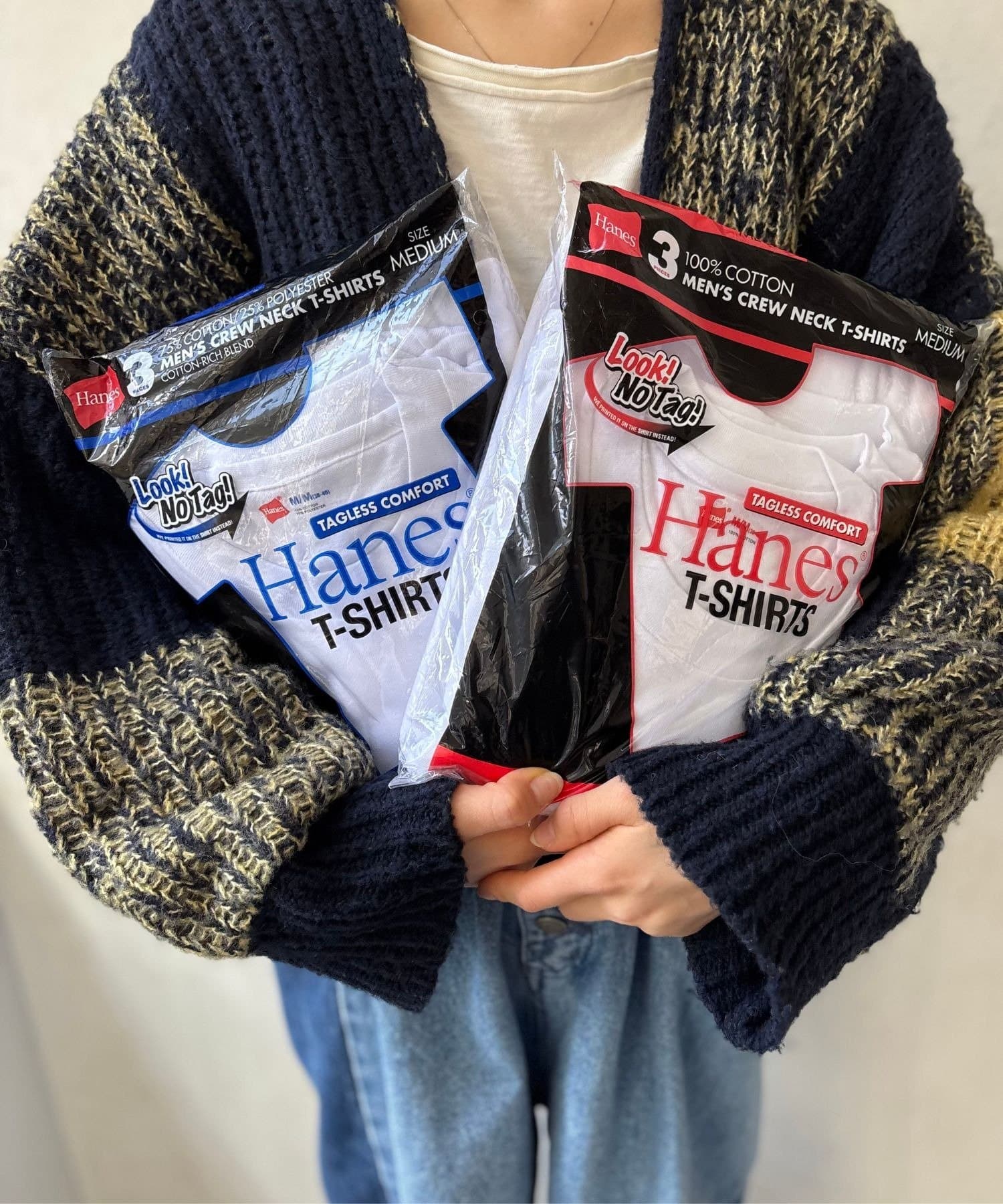 LOCUST(ローカスト) 【Hanes】【3枚組】青ラベルクルーネックTシャツ