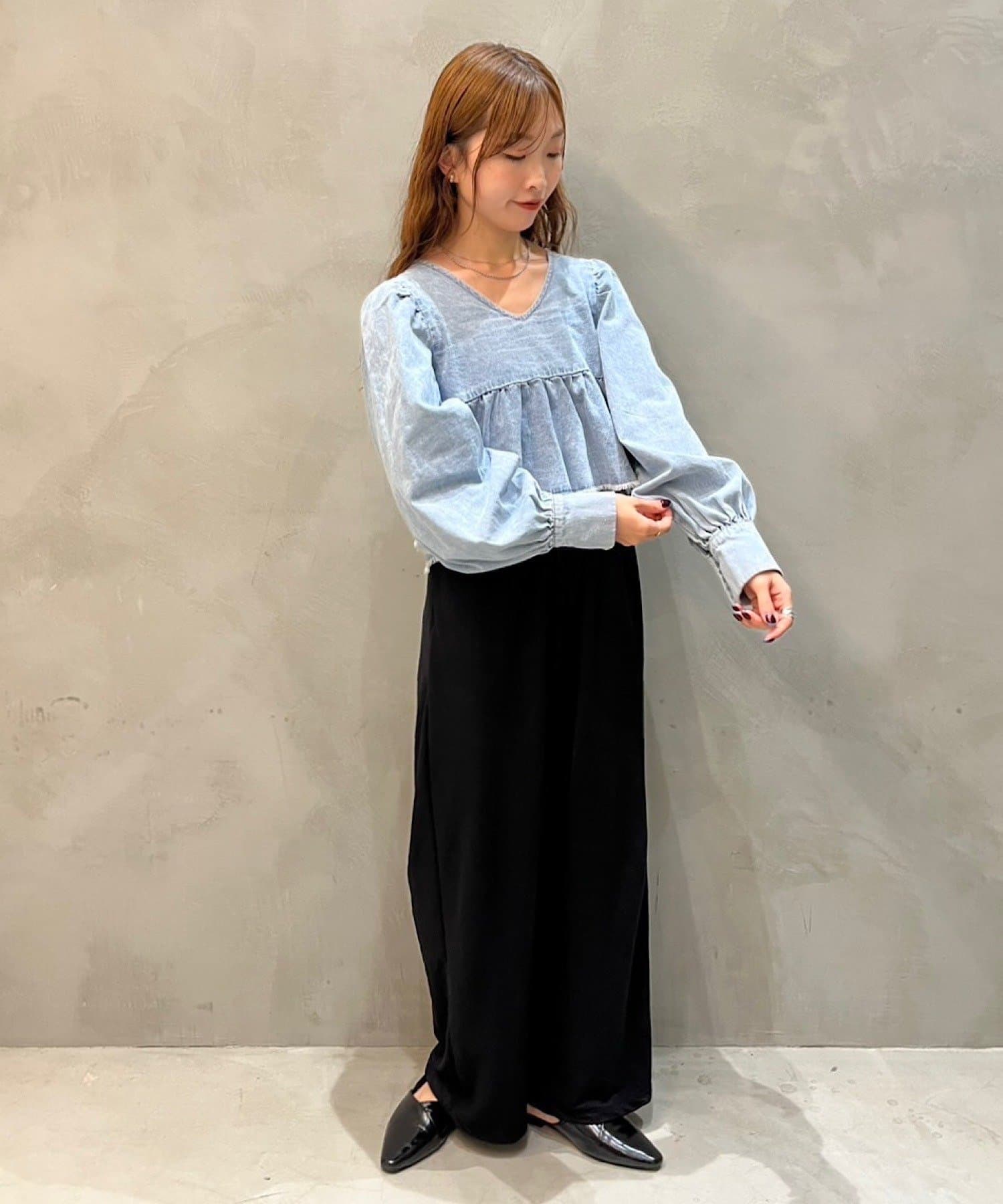 Kastane(カスタネ) 【9.6(土)12:00発売/S.Mサイズ展開】B デニム2WAYブラウス