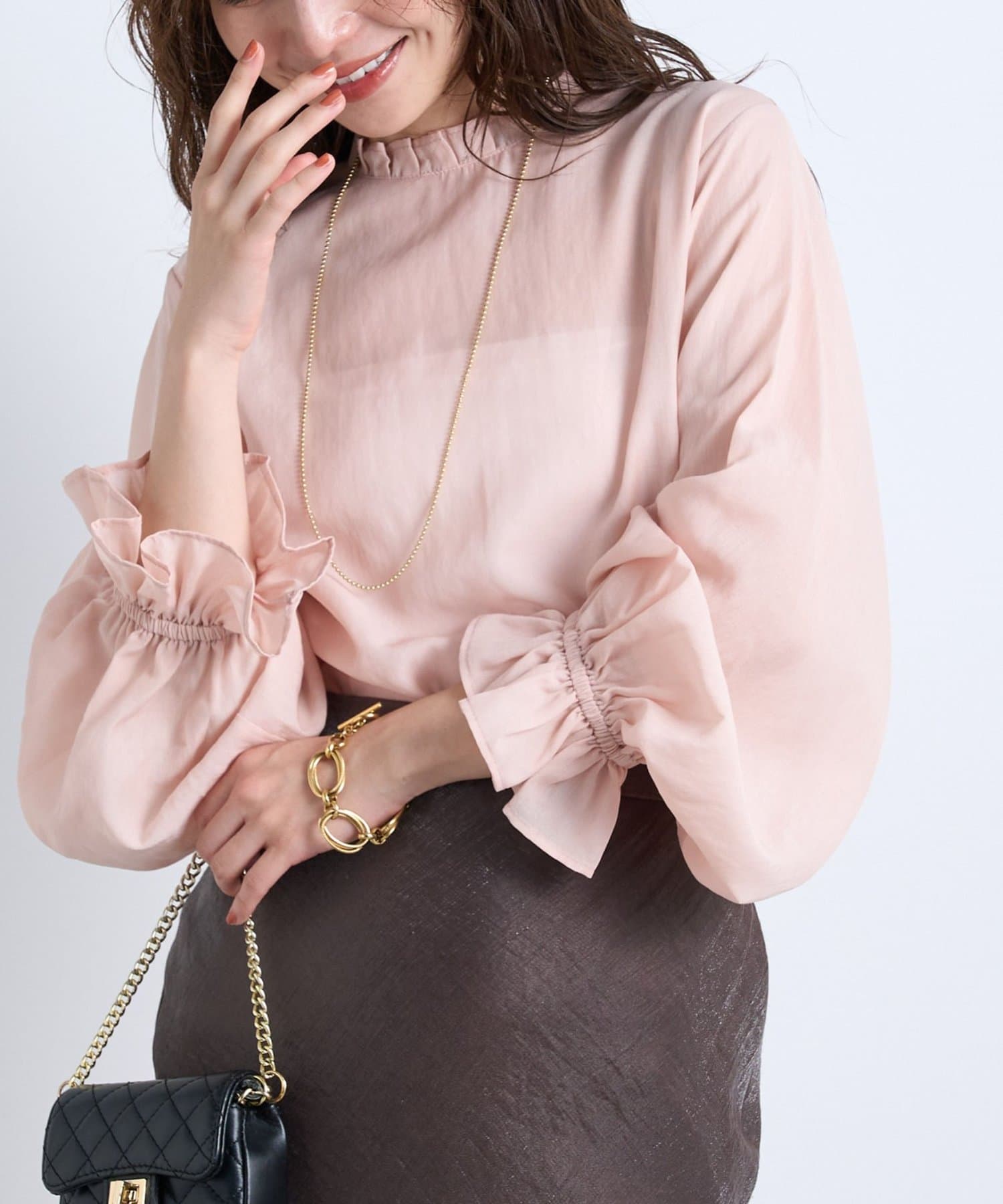 La boutique BonBon(ラブティックボンボン) キャンディスリーブセミシアーブラウス