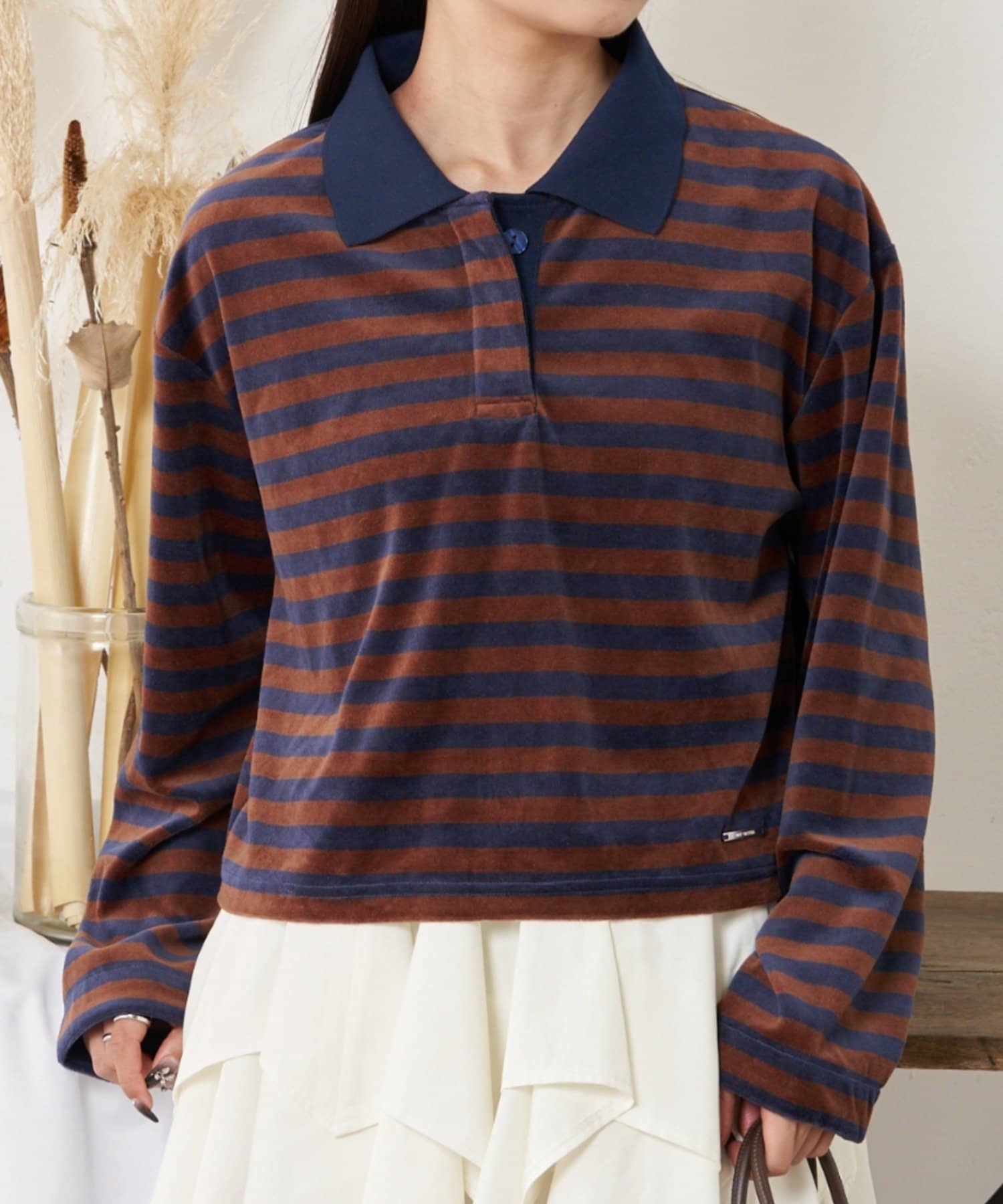 RAY CASSIN】ベロアボーダーポロルーズTシャツ | OUTLET(アウトレット