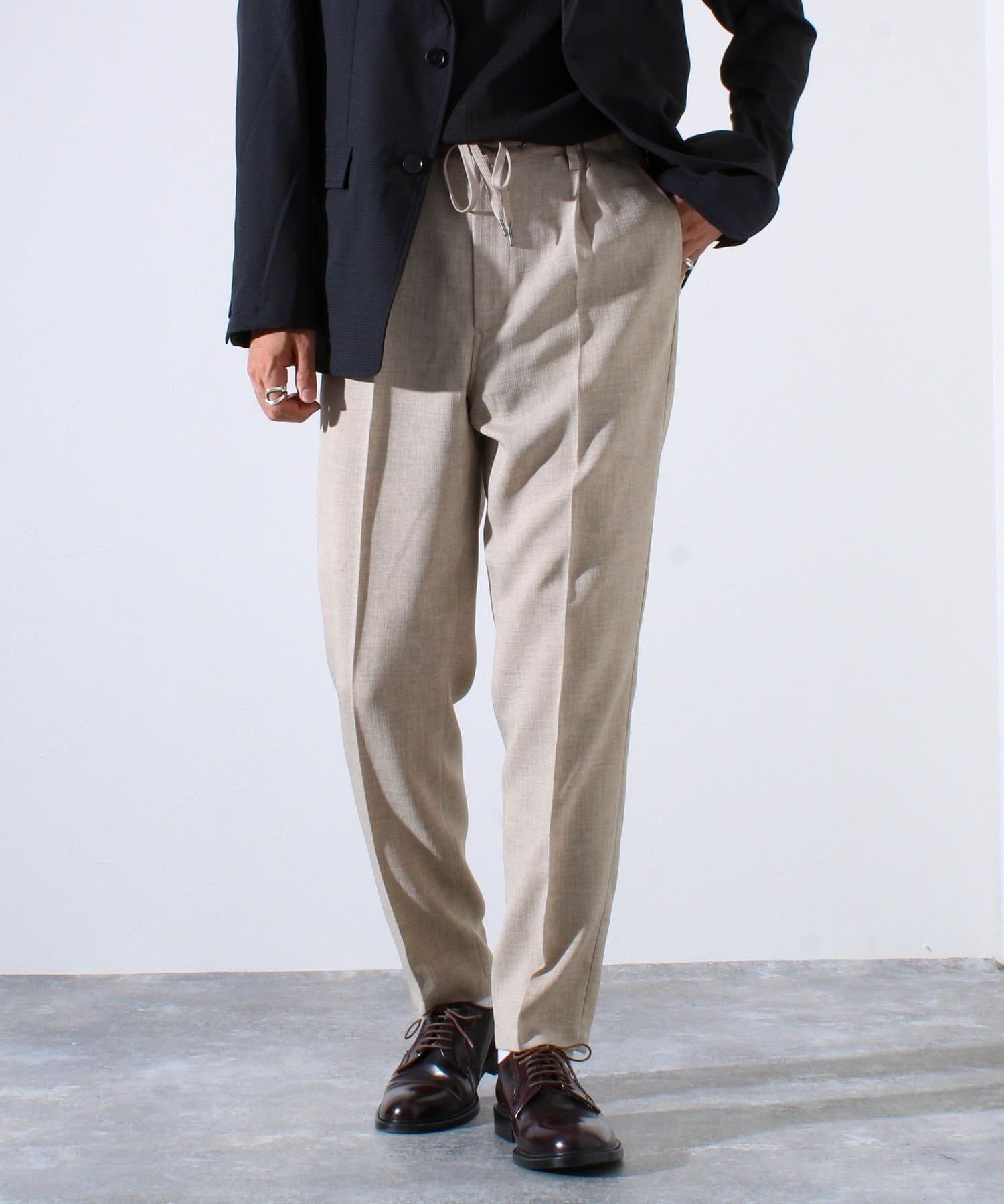 by walid リネン スウェット イージーパンツ WEB限定 WARDROBE SMART】ダブルニット イージーパンツ