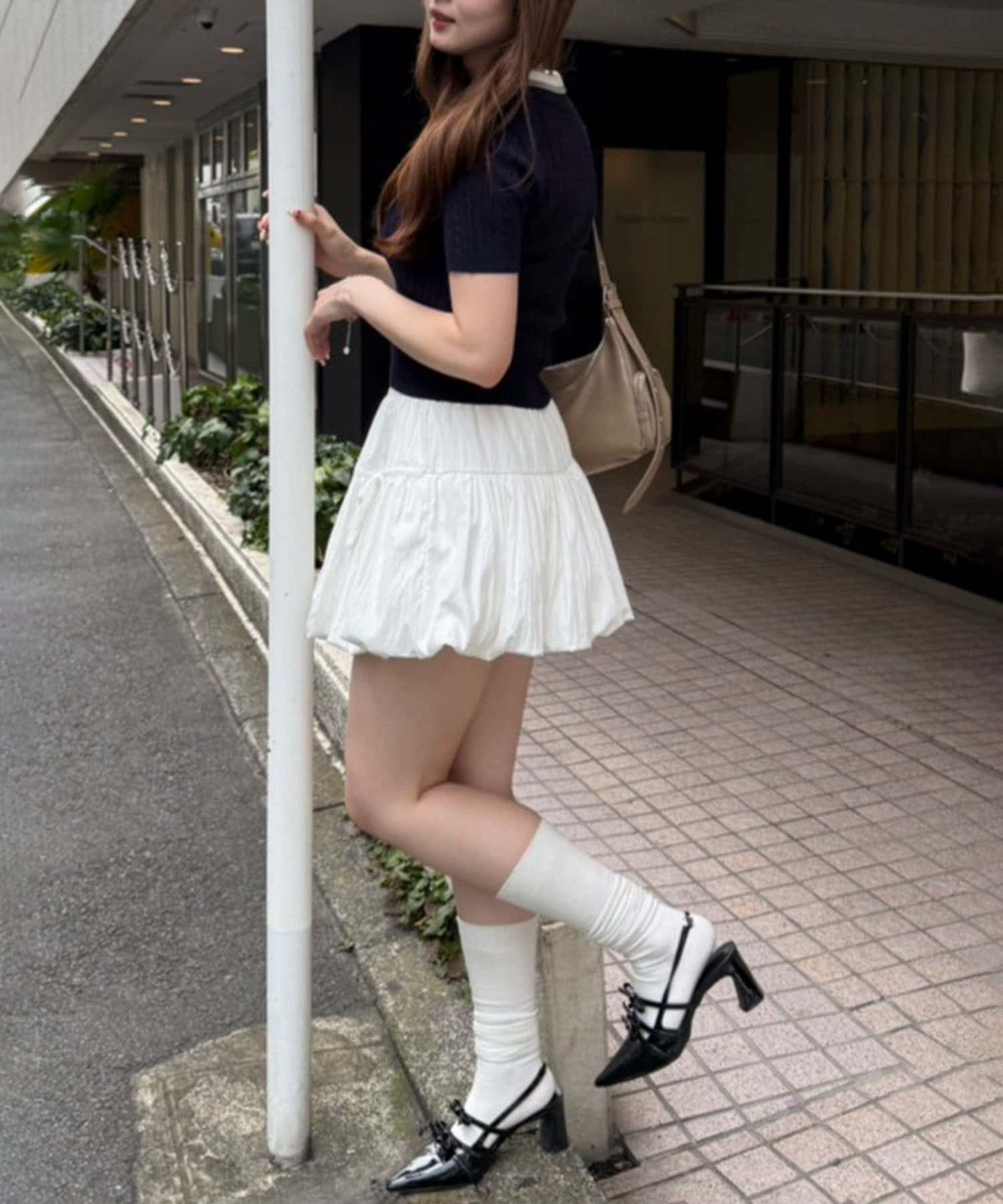 NICE CLAUP / OLIVE des OLIVE OUTLET(ナイスクラップ  / オリーブ デ オリーブ アウトレット) 2枚衿ケーブルニットPO