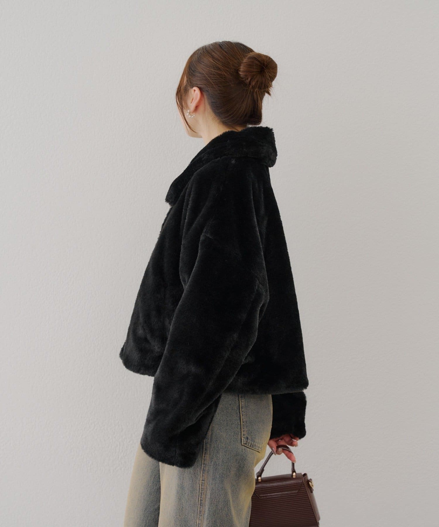 NICE CLAUP / OLIVE des OLIVE OUTLET(ナイスクラップ  / オリーブ デ オリーブ アウトレット) 愛されアウターNo.1【RMAF】キラキラ釦ファーブルゾン