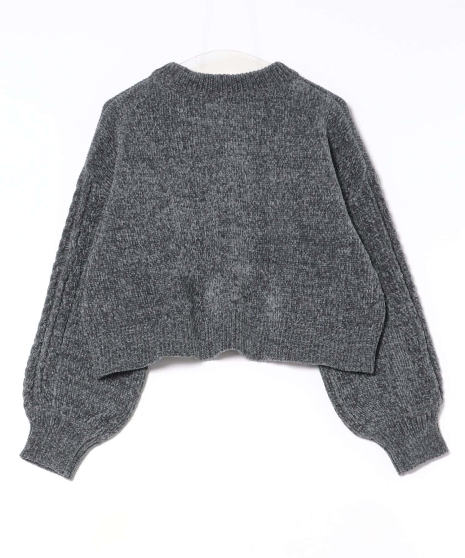 NICE CLAUP / OLIVE des OLIVE OUTLET(ナイスクラップ  / オリーブ デ オリーブ アウトレット) ベロアモールロゴニット