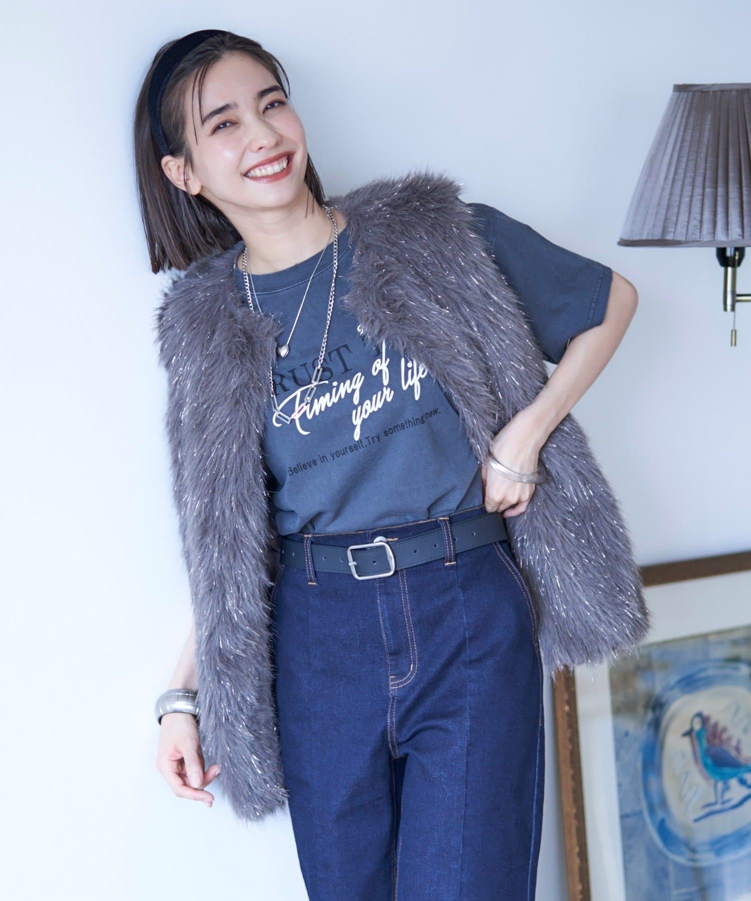 NICE CLAUP / OLIVE des OLIVE OUTLET(ナイスクラップ  / オリーブ デ オリーブ アウトレット) 【nane】ヴィンテージ加工T