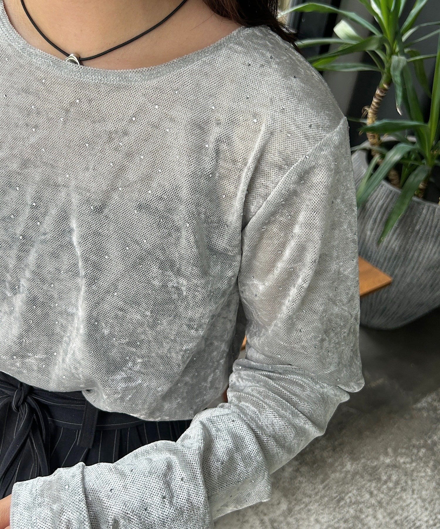 Kastane(カスタネ) 【新色追加/7色展開】スタッズベロアプルオーバー