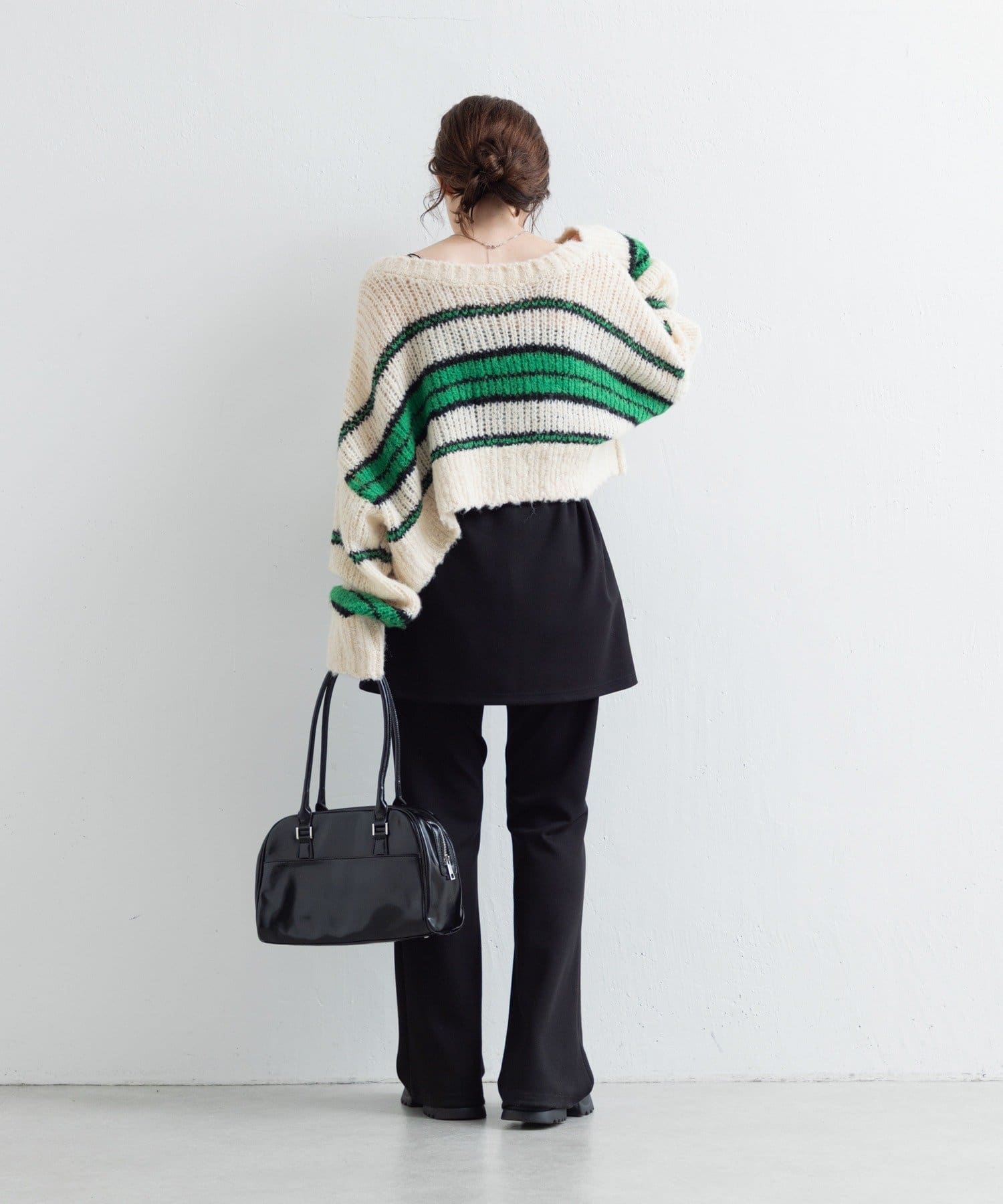 Kastane(カスタネ) 【2025AWカタログ/2WAY】ボーダーモヘアライクニット