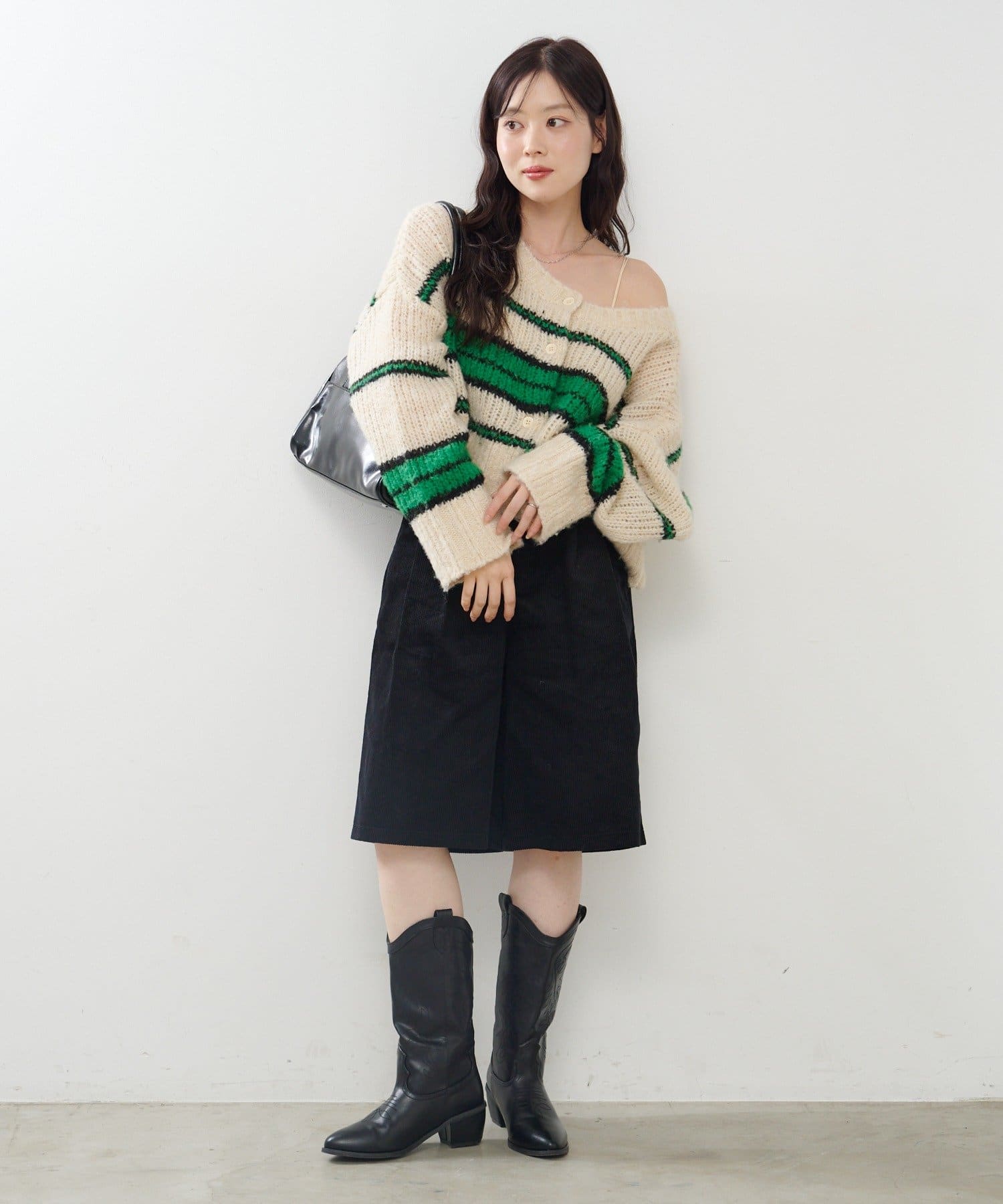 Kastane(カスタネ) 【2025AWカタログ/2WAY】ボーダーモヘアライクニット