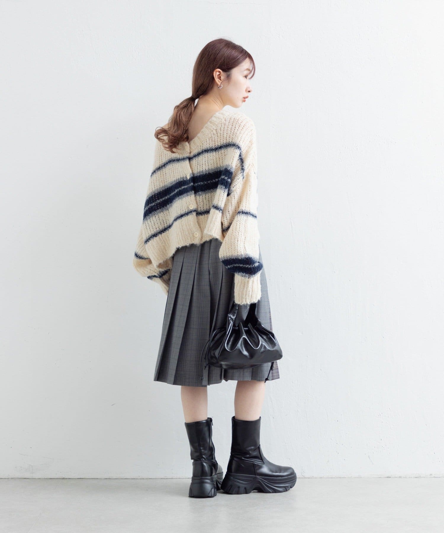 Kastane(カスタネ) 【2WAY】ボーダーモヘアライクニット