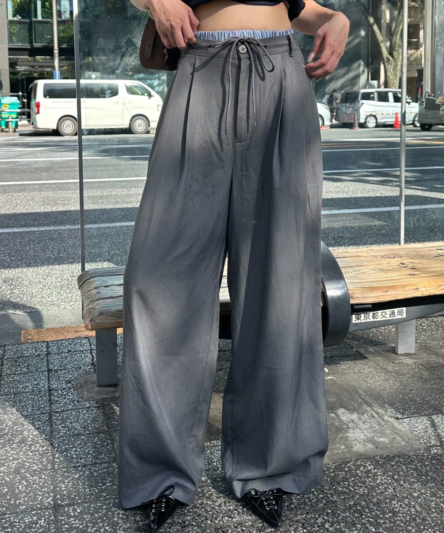 RAY CASSIN(レイカズン) 【セットアップ対応】レイヤードスラックスイージーパンツ