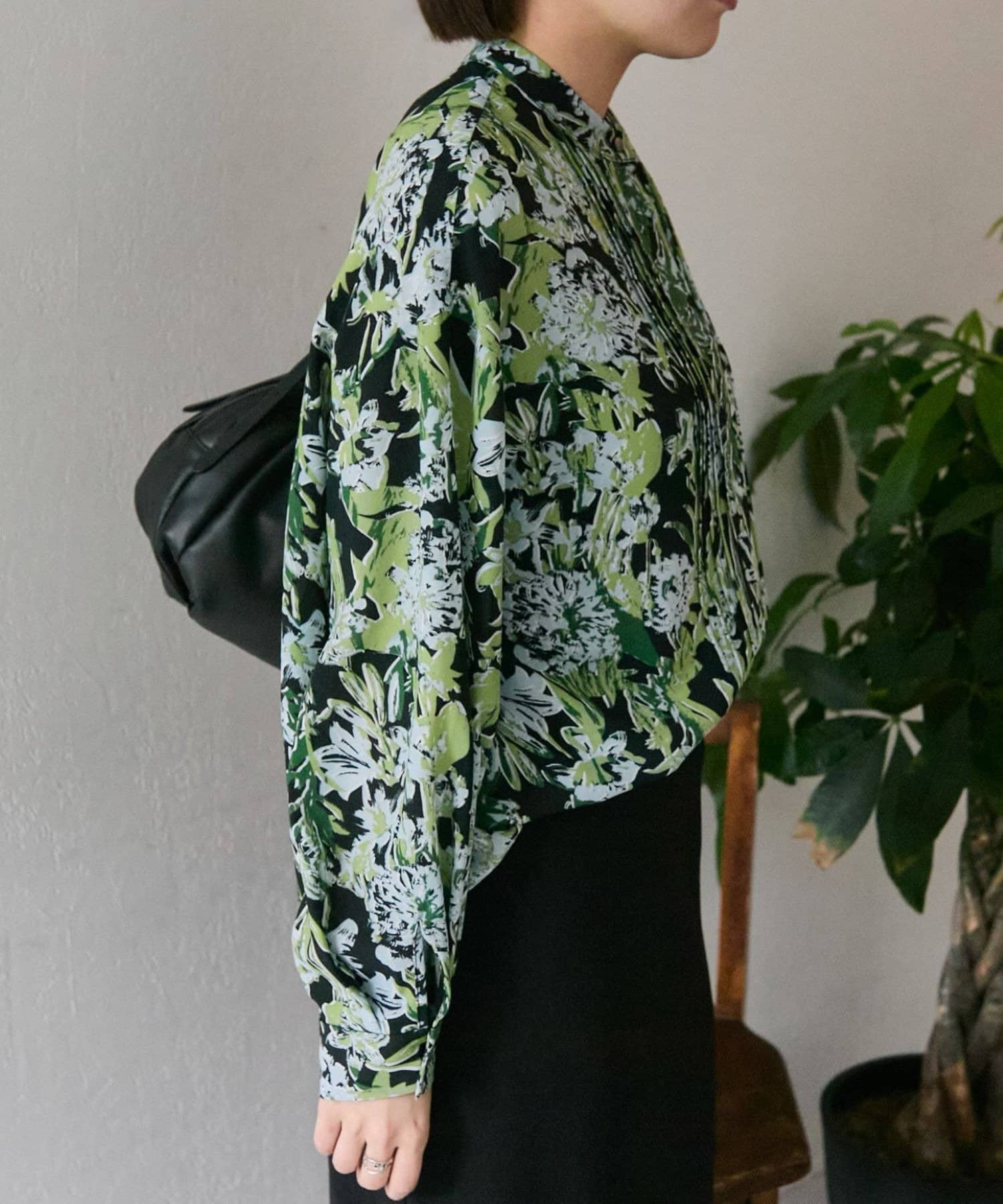 美品 SUM1 STYLE スミスタイル 花柄ブロッキングロングシャツ FREE 美品 SUM1 STYLE スミスタイル 花柄ブロッキングロングシャツ