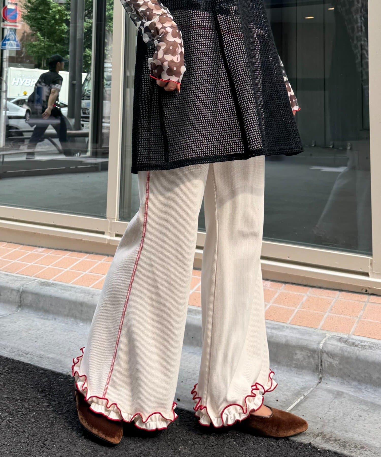 CIAOPANIC TYPY(チャオパニックティピー) 【HELLO.SANFRANCISCO/ハローサンフランシスコ】コーデュロイ裾フリルフレアパンツ