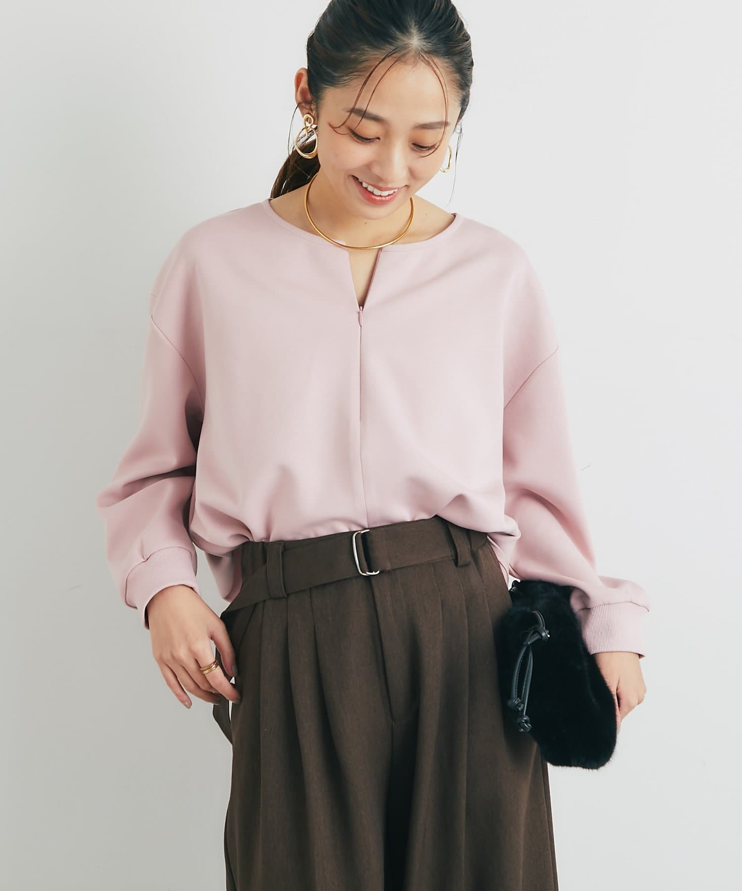 un dix cors(アンディコール) 《楽ちんキレイ見え》ハーフジップダンボールポンチョ