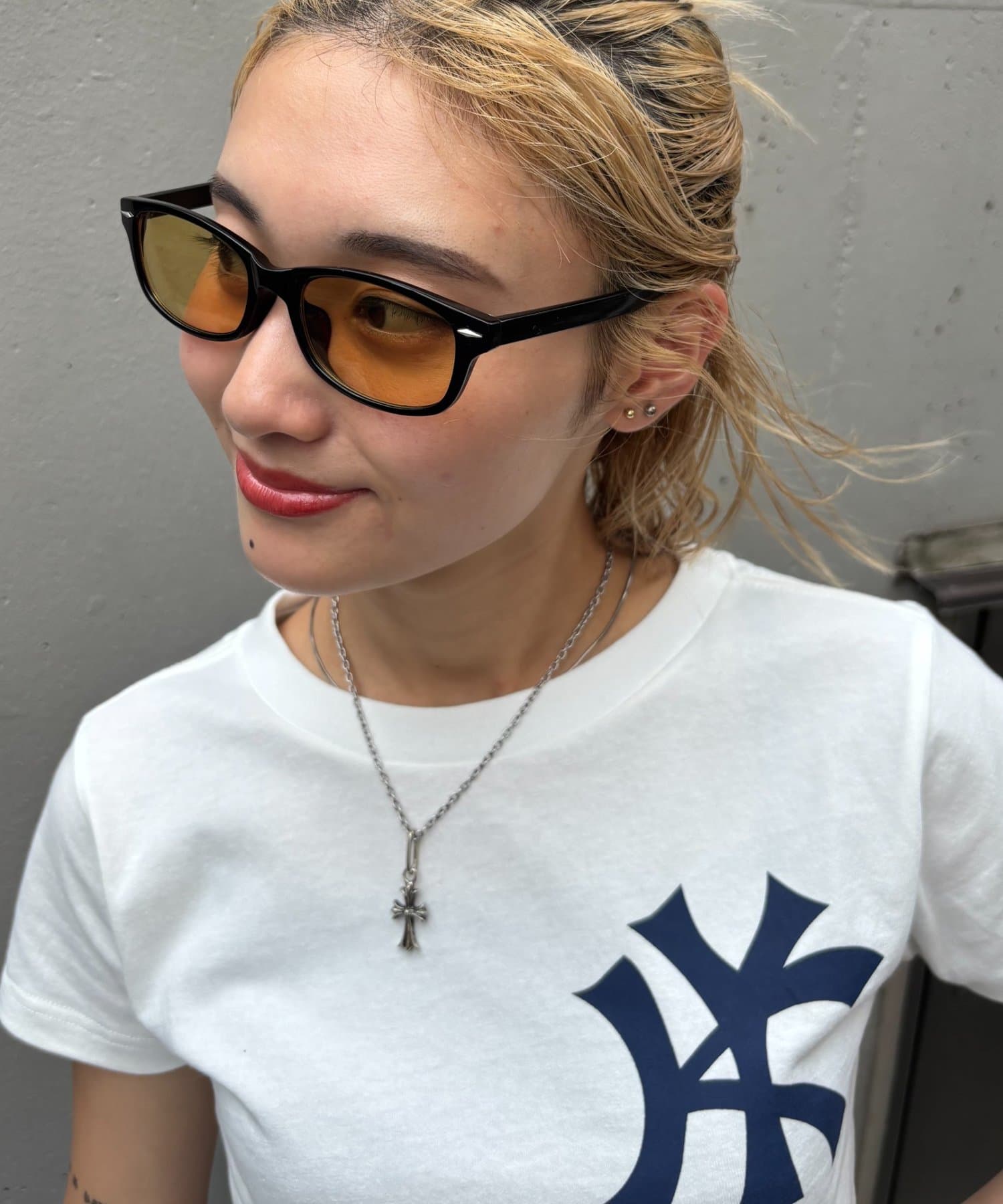 WHO'S WHO gallery(フーズフーギャラリー) メンズ オーバルカラーサングラス イエロー