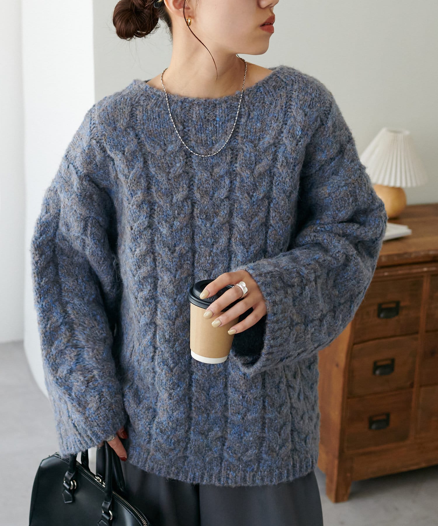 Discoat】ケーブル編み袖フレアプルオーバー | OUTLET(アウトレット