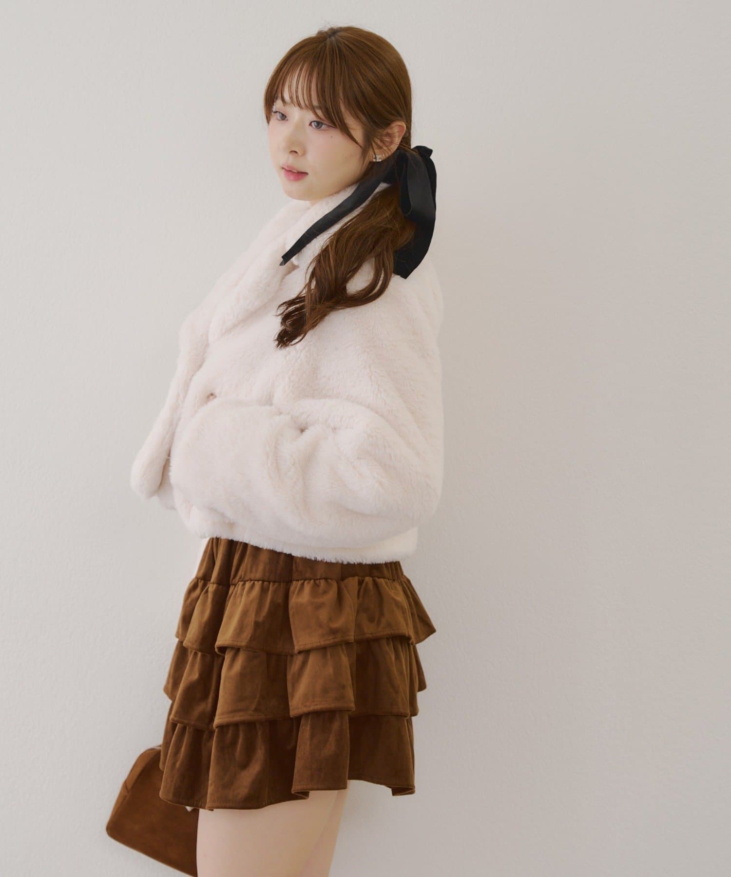 ファー（ラビット）ジャケット ラビットファー】@im at aim デニムジャケット サイズ40【L