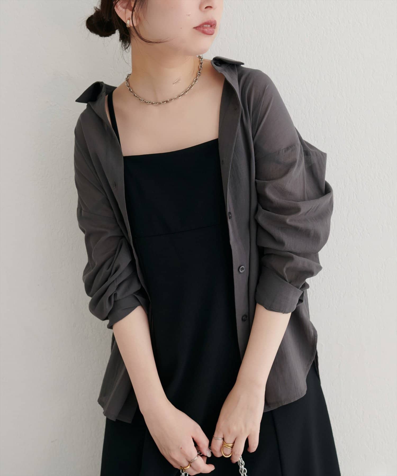 natural couture(ナチュラルクチュール) 【WEB限定】綿シアー長袖シャツ