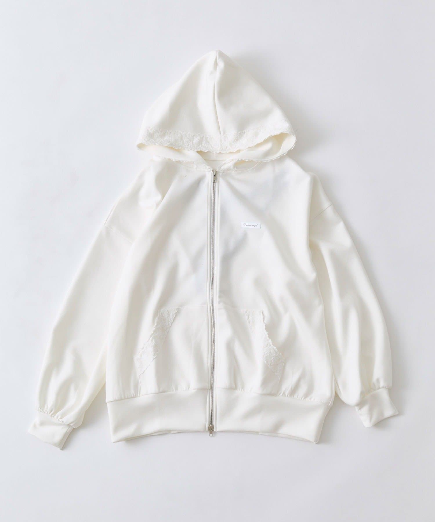 OLIVE des OLIVE(オリーブ デ オリーブ) レース付きZIPパーカー