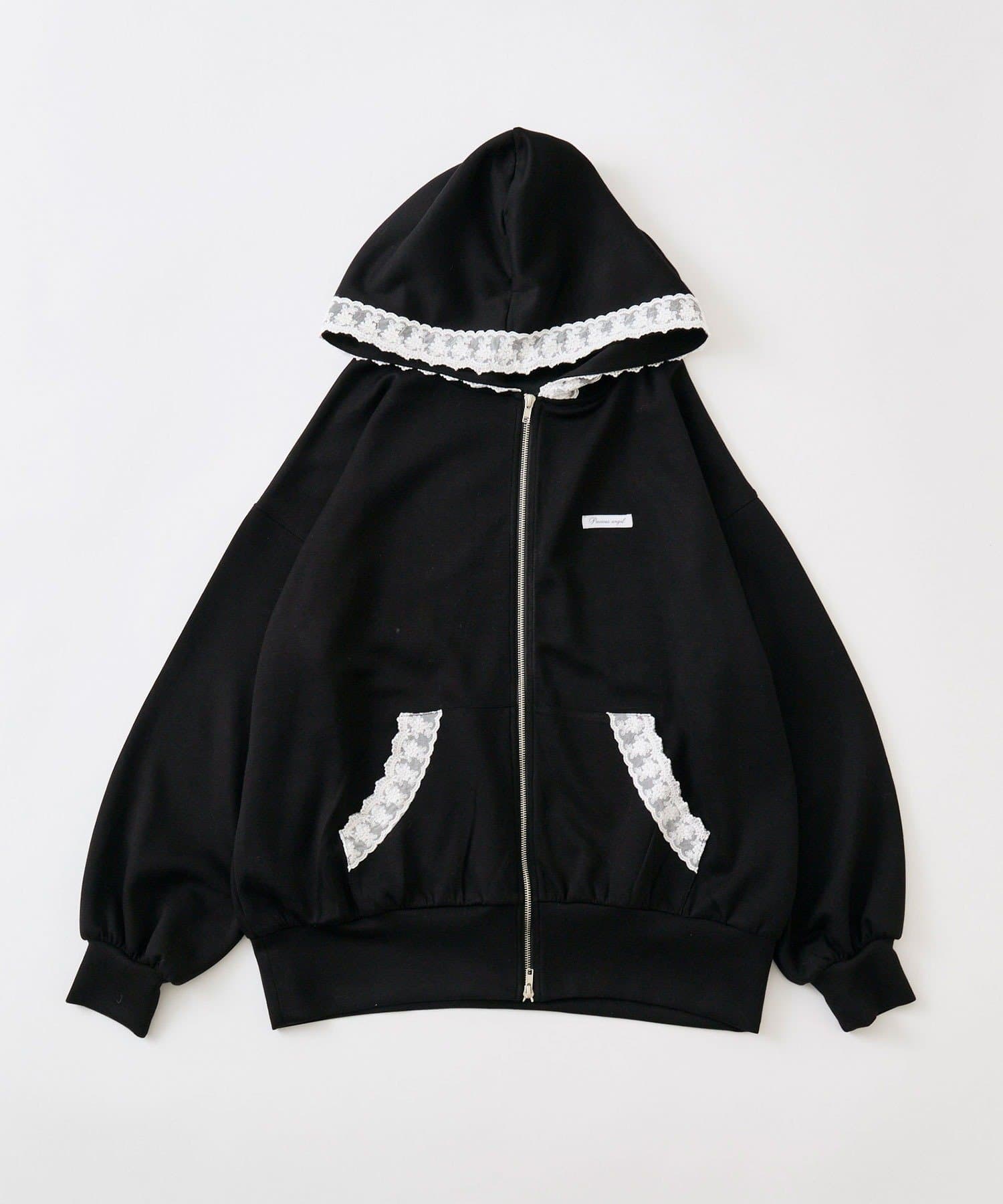 OLIVE des OLIVE(オリーブ デ オリーブ) レース付きZIPパーカー