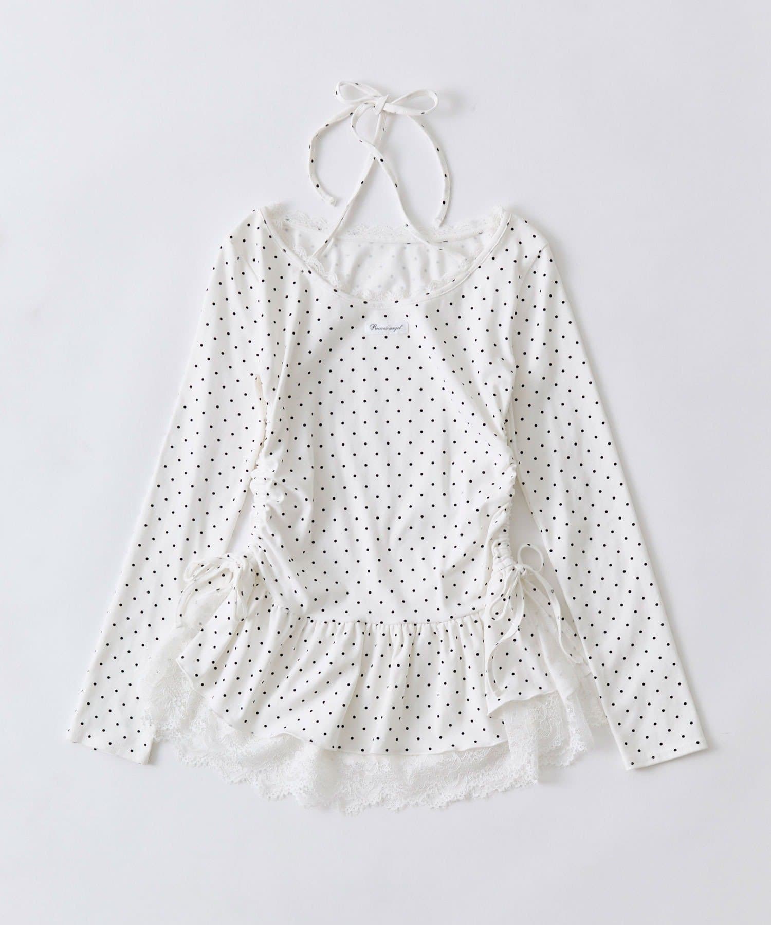 OLIVE des OLIVE(オリーブ デ オリーブ) 裾レースドロストトップス