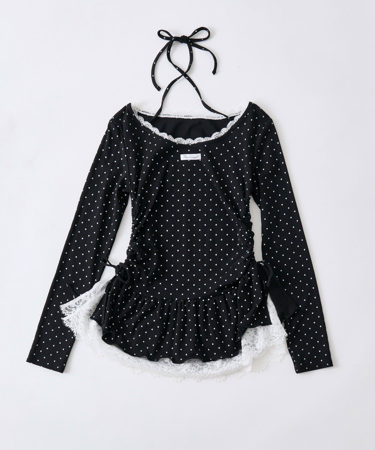 OLIVE des OLIVE(オリーブ デ オリーブ) 裾レースドロストトップス