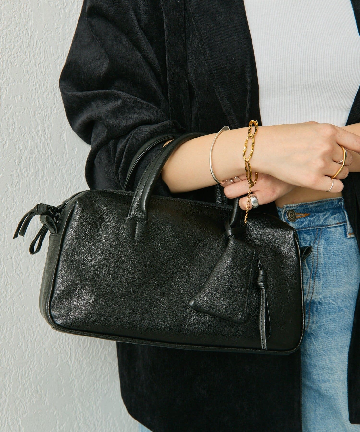 ear PAPILLONNER(イア パピヨネ) 《インフルエンサーuchida企画/本革》2WAYシンプルボストンバッグ