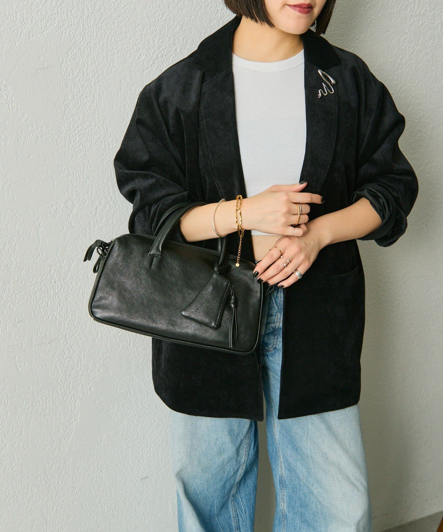 ear PAPILLONNER(イア パピヨネ) 《インフルエンサーuchida企画/本革》2WAYシンプルボストンバッグ