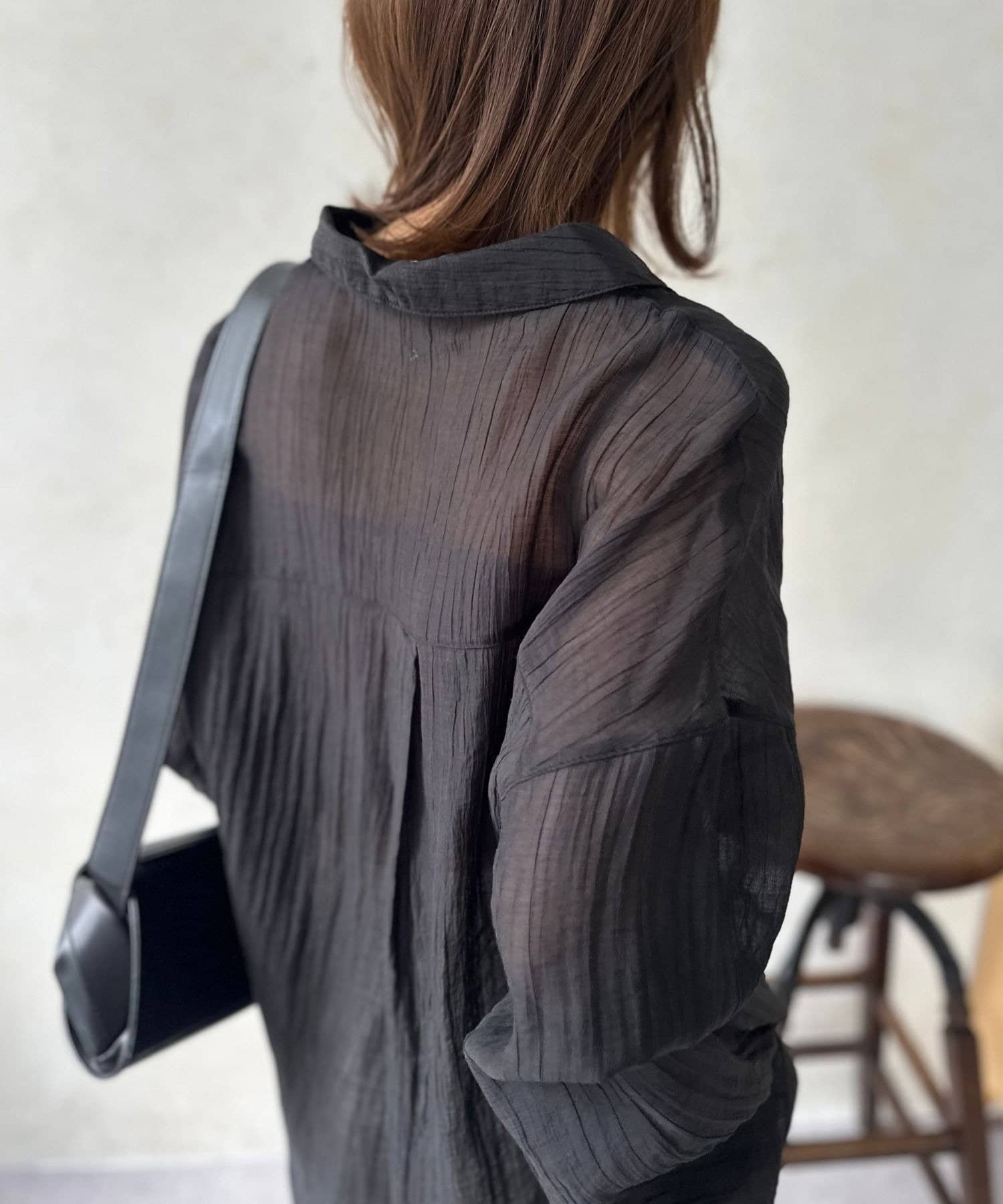 LOCUST(ローカスト) 【サラッと着れる◎】クリンクルシアーシャツ